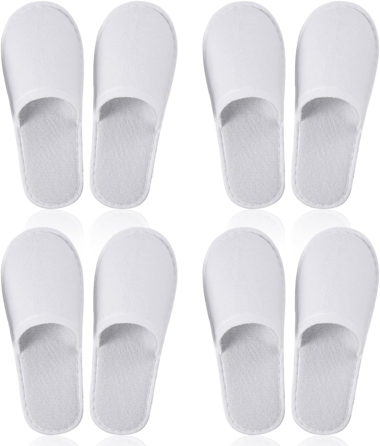 UNIHOC Hotel Slippers, Disposable Shoes, Guest Slippers Set, 4 Pairs of Terry Slippers, Disposable Slippers, Slippers for Men and Women, Universal Size (EU 37-43) image number 4