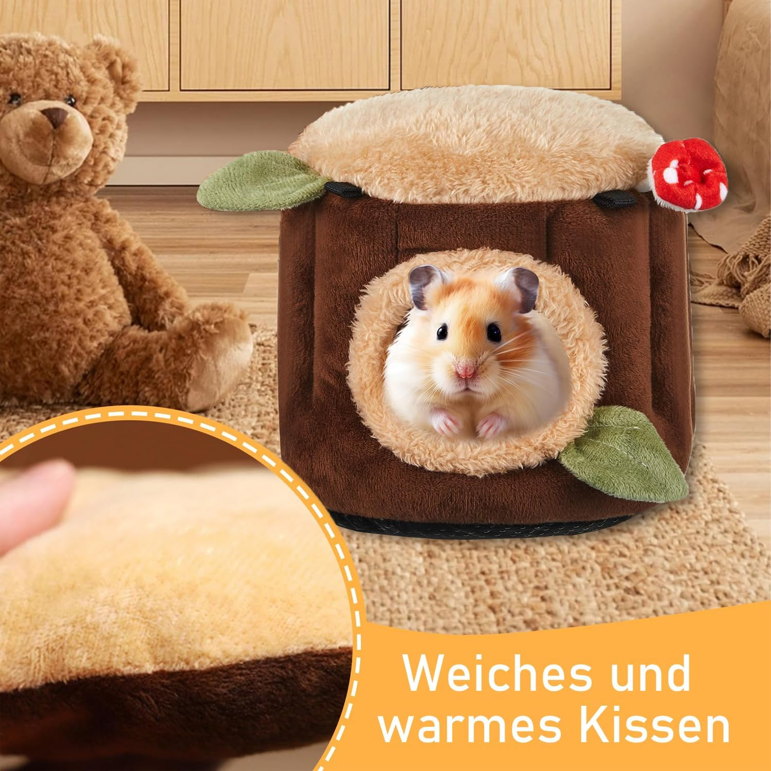 Norhogo Guinea Pig Cave Hammock Small Animal Beds Hideout Hamster Hamster House Hamster House Hammock Guinea Pigs Hammock for Dwarf Rabbits Chinchilla Hedgehog Parrot image number 3