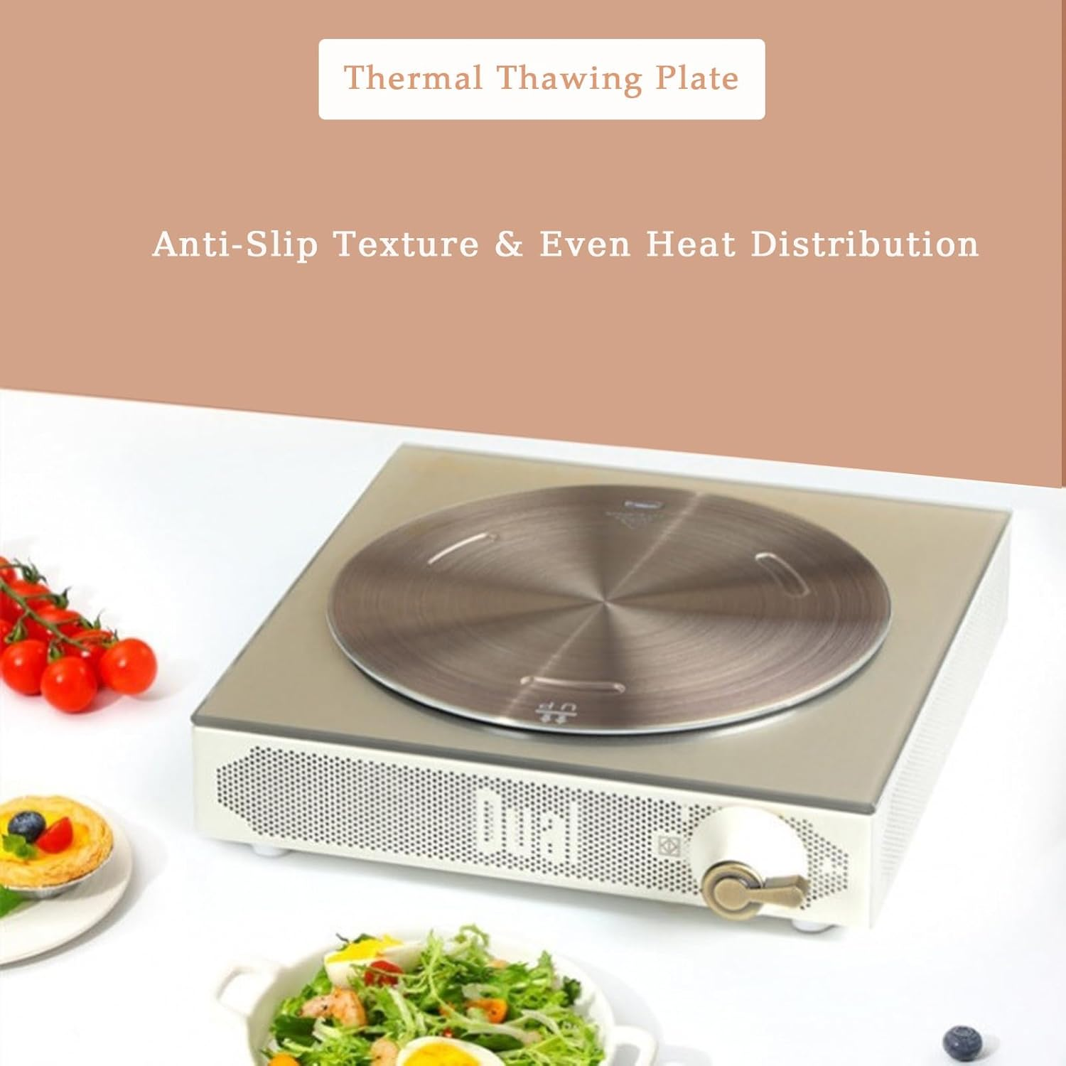 9.45Inch Heat Diffuser Plates for Gas Electric Stoves, Flygragon Stainless Steel Cooking Induction Adapter Plate for Glass Cooktop, Detachable Handle Induction Cooktop Converter Plate image number 4