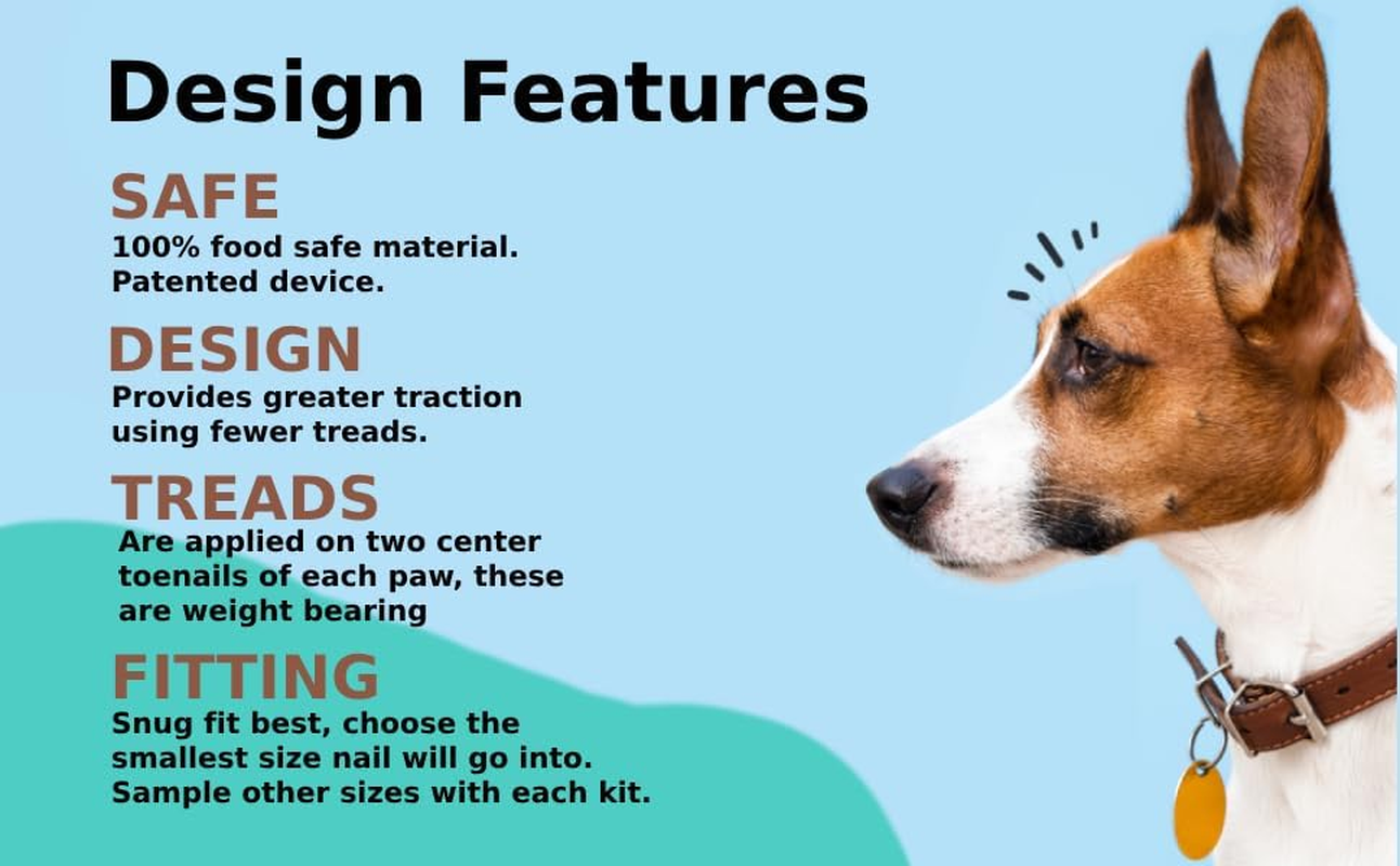 Dr. Mchenry'S Dog Toe Treads, Set of 24, Adhesive, Cleaning Brush, Increased Traction, Dog Mobility Support, X-Large Kit- Weight: 60-150 Lbs. 1.6 Oz.