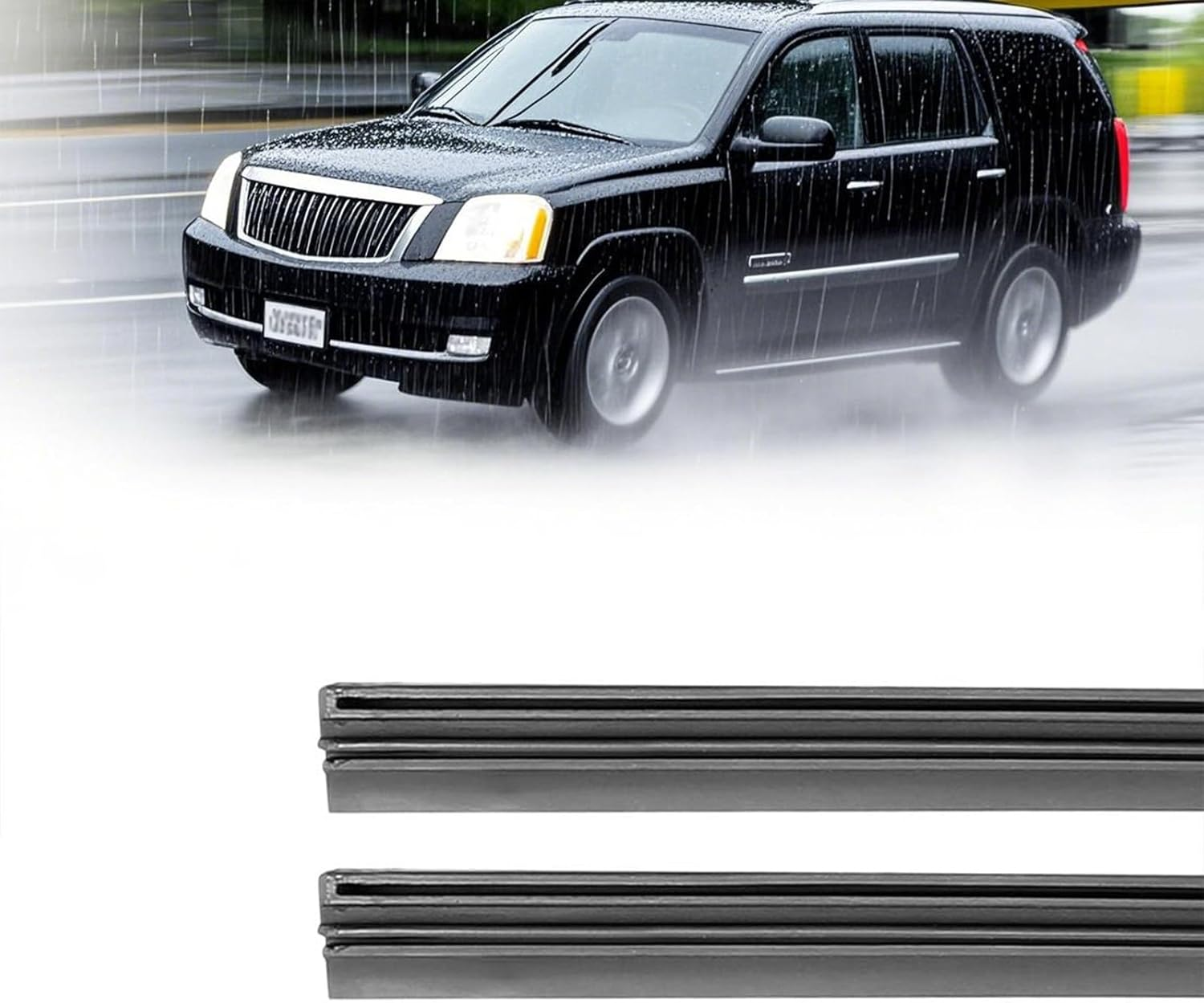 2 Pack Silicone Wiper Blade Refills 24"+26" - Frameless Hybrid Windshield Wipers Replacement with Rubber Sealing Strip, Quiet Wiping Technology for Rain/Snow/Dust- All-Weather Dustproof Design image number 5