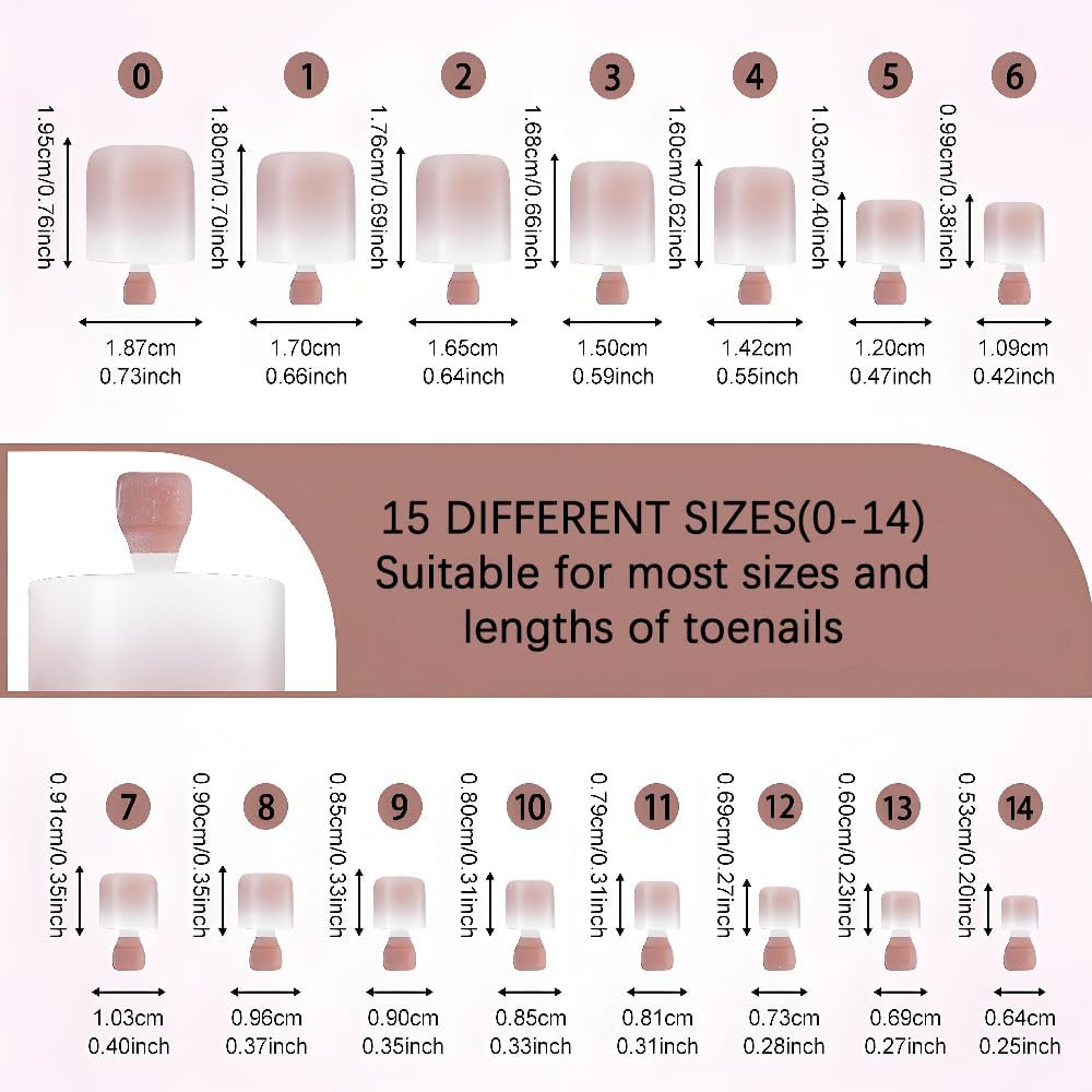 French Tip Press on Toenails, 150Pcs Soft Gel False Toenails Full Cover Acrylic, Square Pre Designed DIY Toe Nail Extensions for Women (518-390-2 * 150Pcs) - 518-3391-1*150Pcs image number 6