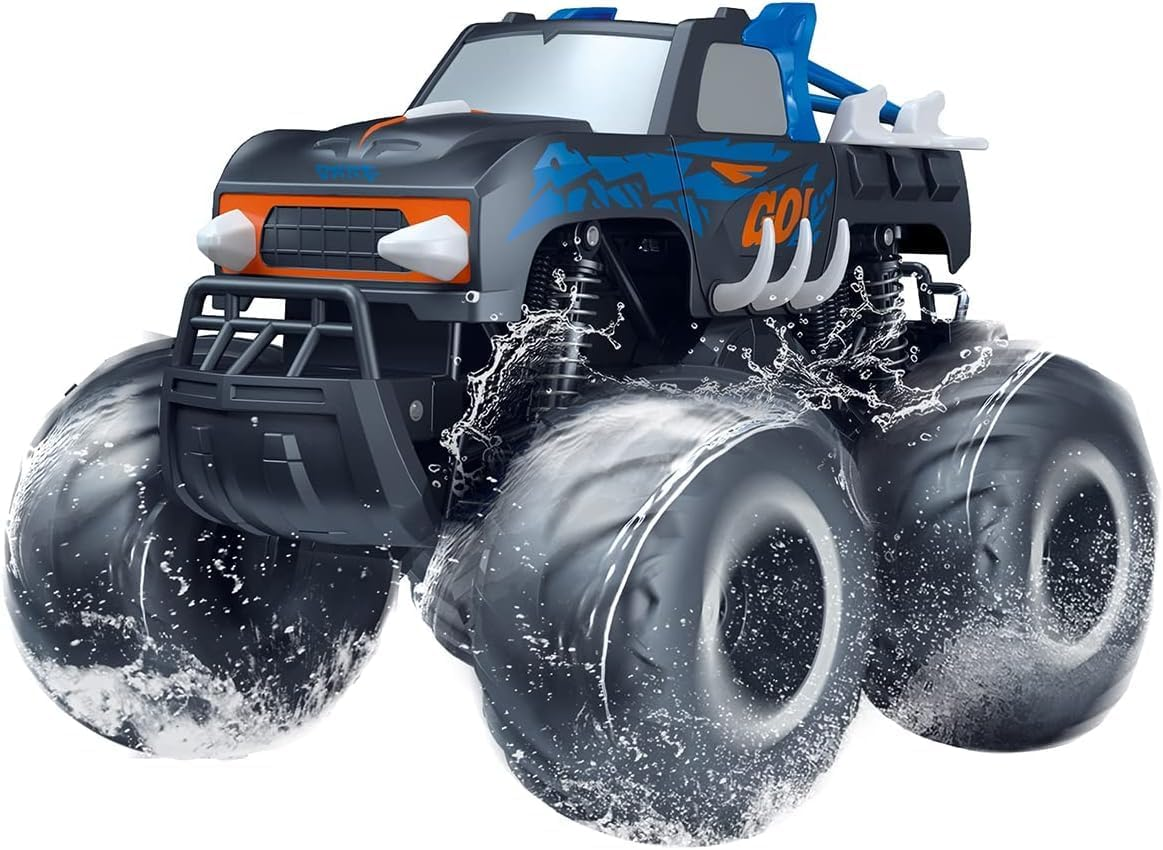 Threeking 1:16 Waterproof Monster Truck Toys RC Cars Amphibious Remote Control Car Trucks 4WD All Terrain Off-Road Pickup Toy for 6 7 8 9 10 11 12 Year Old Boys Girls Kids Gifts Presents