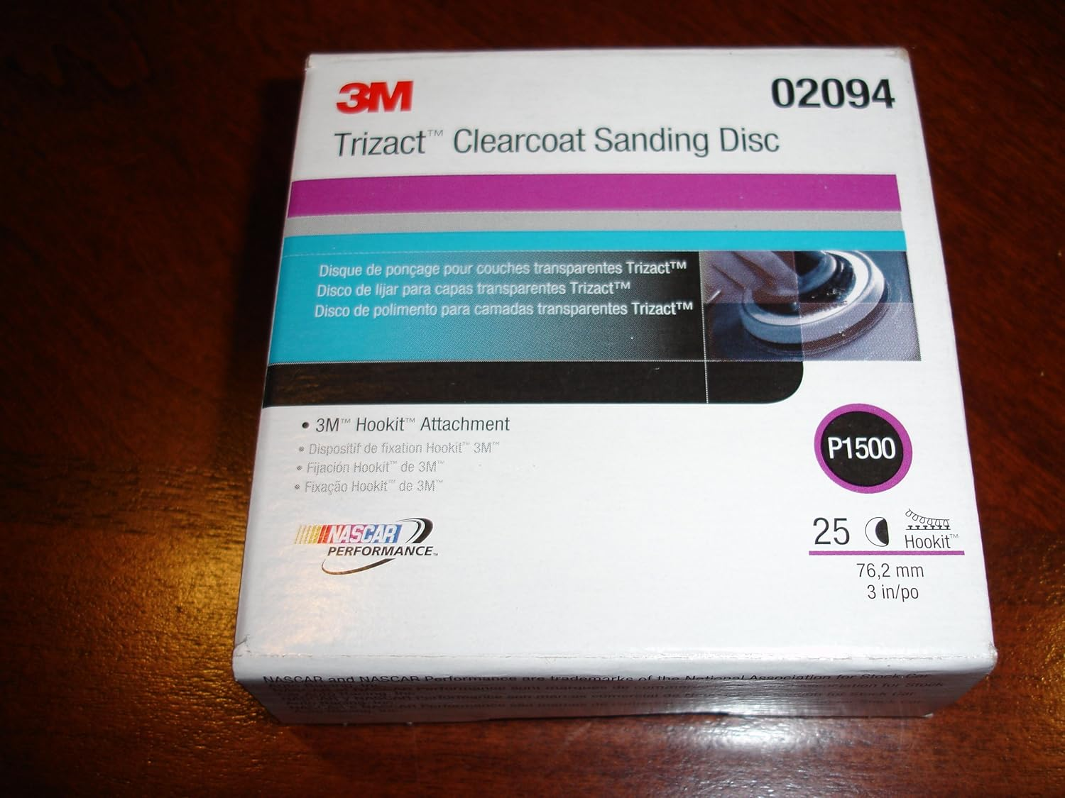 3M 02094 Trizact Hookit 3" P1500 Grit Clear Coat Sanding Disc