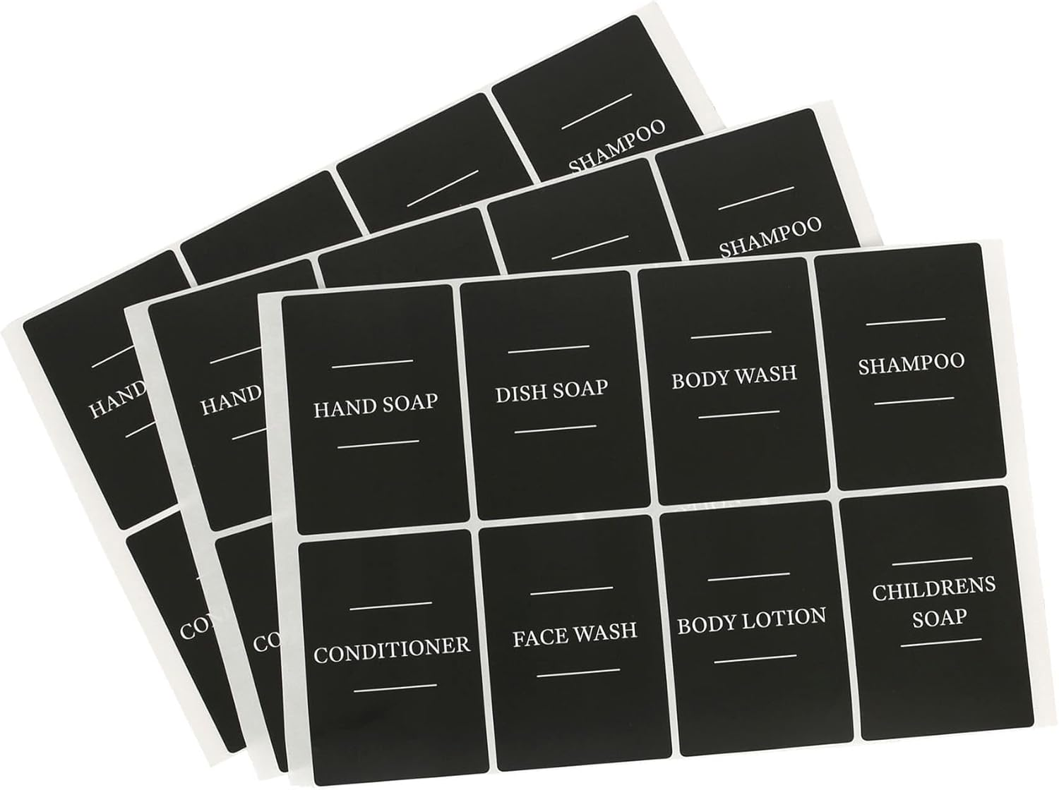 24Pc Soap Dispenser Labels Set - White - Bathroom Kitchen Shampoo Shower Gel Liquid Hand Wash Dish Foam Pump Storage Bottle - by Harbour Housewares image number 5