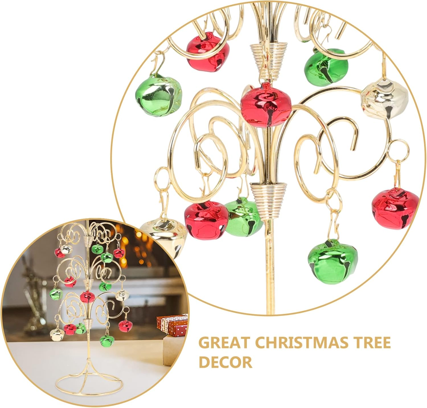 Mini Metal Christmas Tree Iron Xmas Tree Ornament Adornment Red Green Gold for Living Window Shop Window image number 2