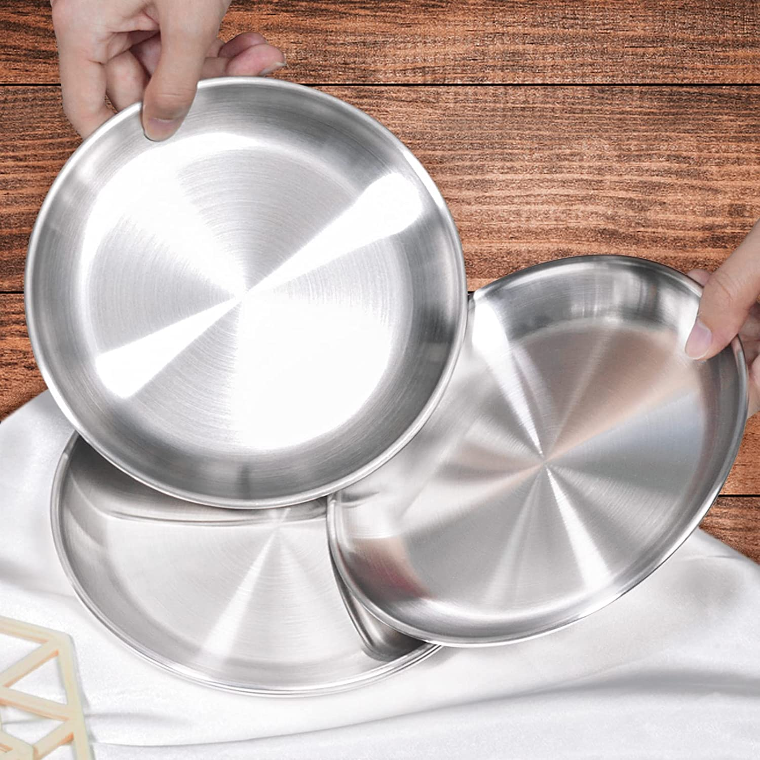 Stainless Steel Cat Dishes for Food and Water Bowls for Small and Medium Pets Relief of Whisker Fatigue -2 Sets Shallow Style image number 2