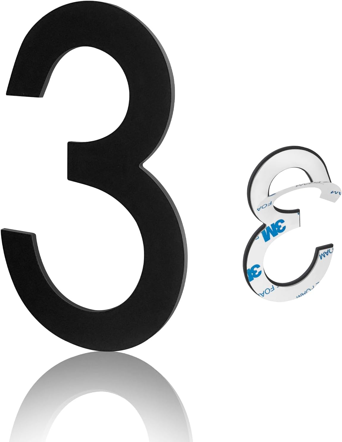 3 Inch Mailbox Number, Stainless Steel Matte Black Modern House Letter Box Numbers, Self-Adhesive Number Door Numbers for Apartments Office (3) - 0 image number 3