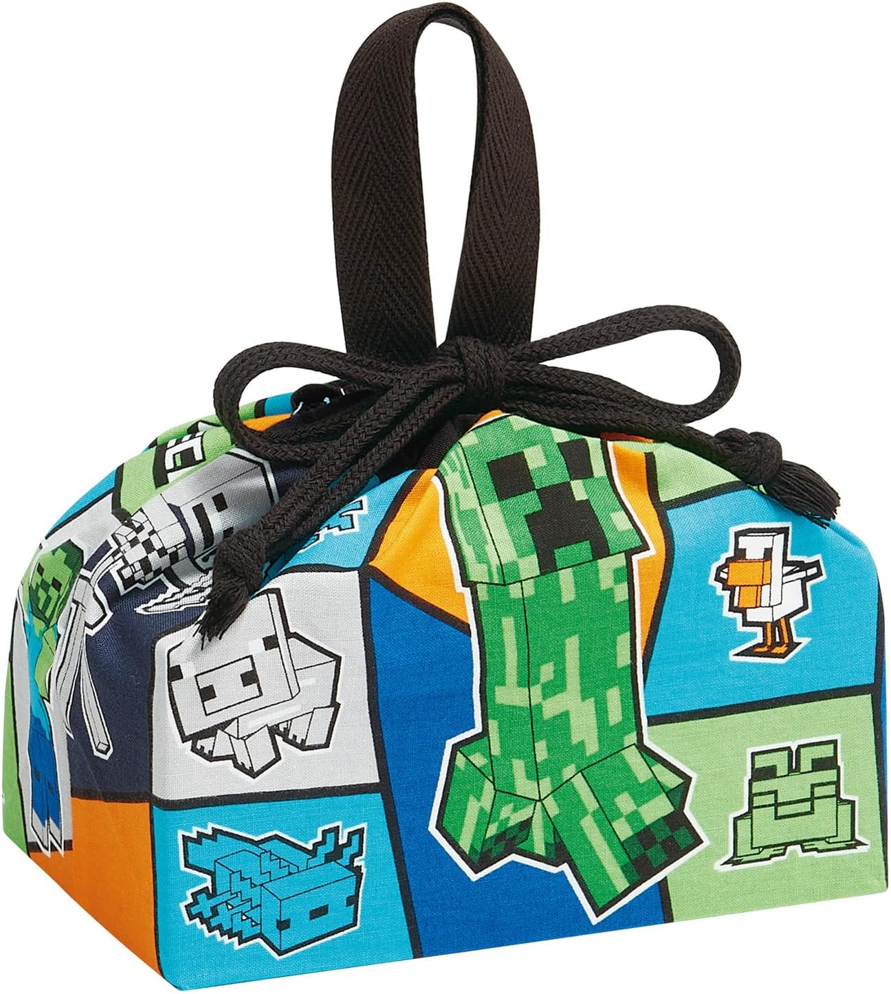Skater KB7 Minecraft 25 Minecraft Boys' Lunch Bag Drawstring Bag, Made in Japan image number 3