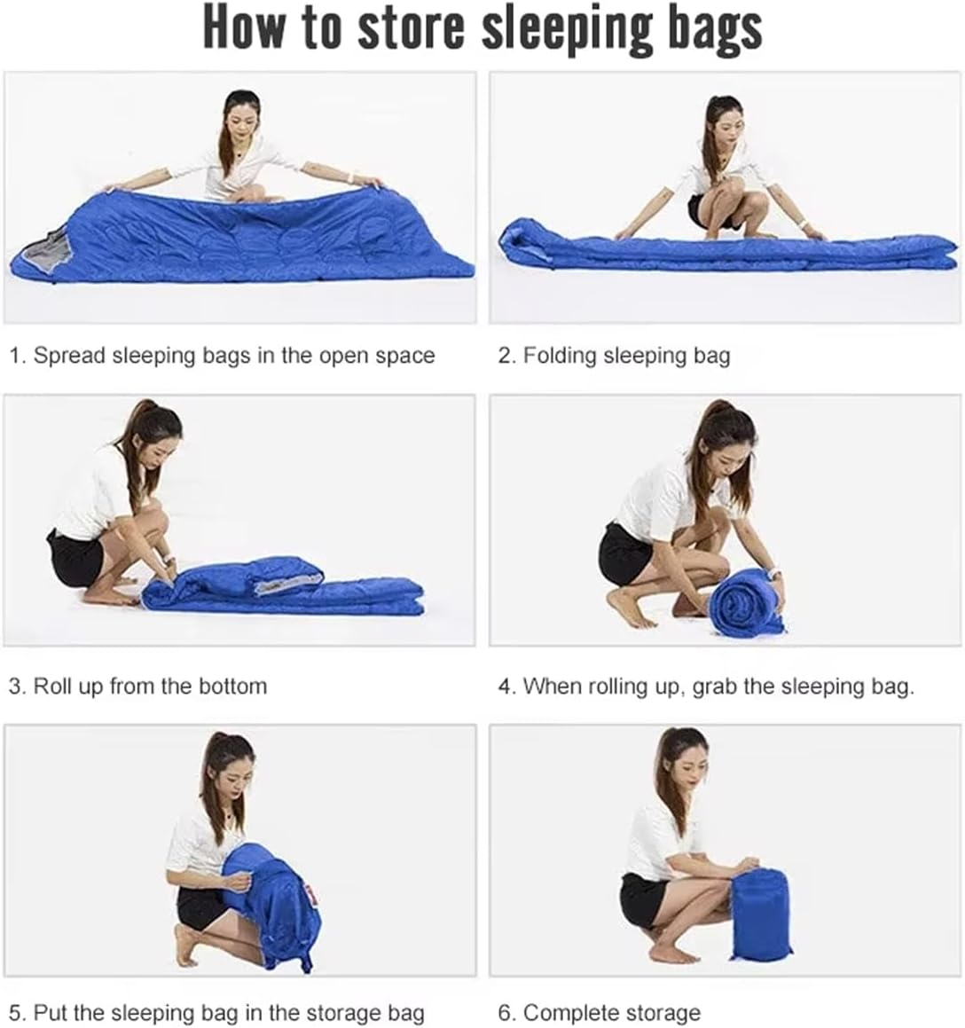 AIMALL Winter Camping Envelope Sleeping Bag for Adults, Outdoor Sleeping Bag for Travel and Mountain Climbing, Waterproof and Comfortable, 180+30 X 75 Cm image number 6