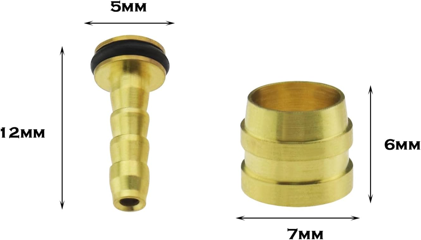 Emsea 10 Sets Bike Olive and Connection Inserts Compatible with Tektro Hydraulic Disc Brake Hose Cycling Components Spare Parts image number 1