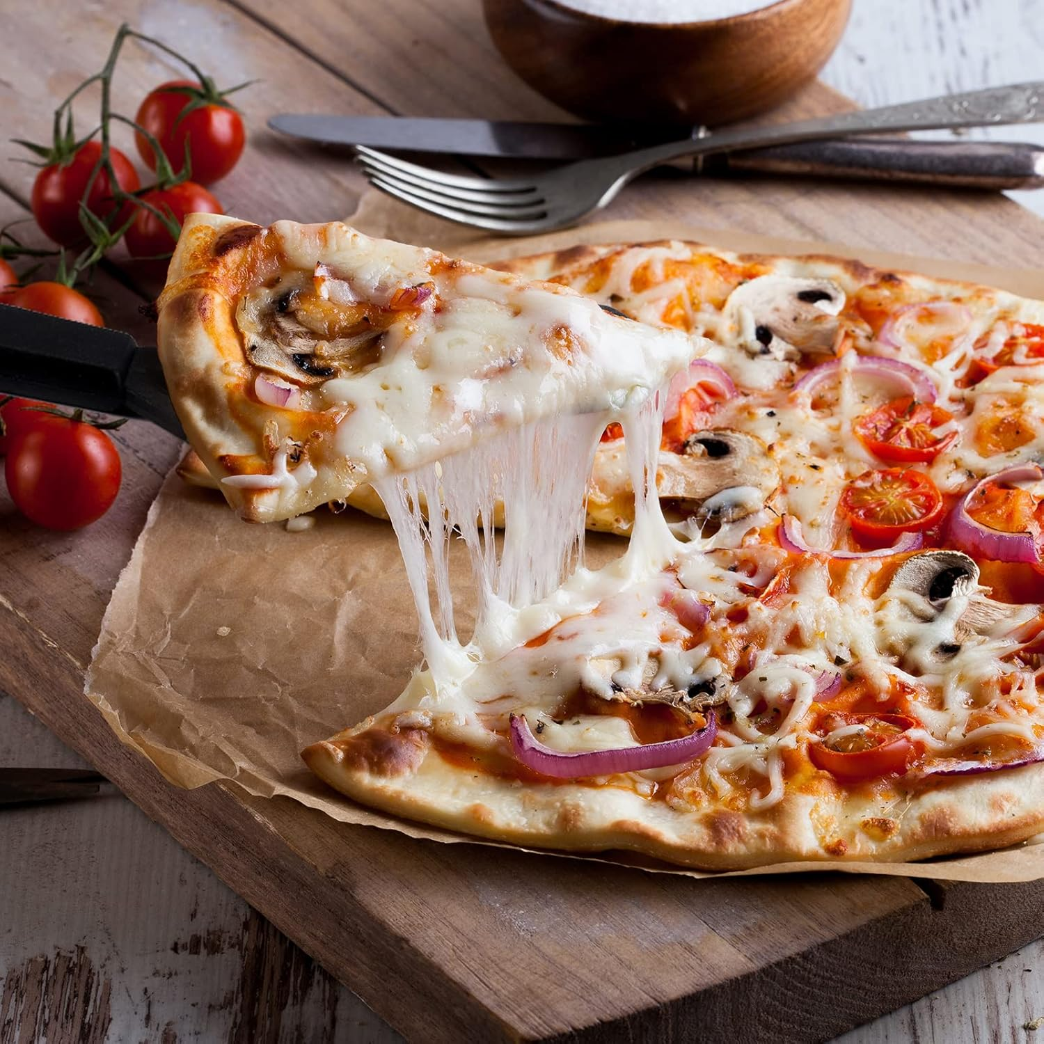 SAVITA Mini Brownie Serving Spatula Flexible Silicone Turner Heat-Resistant Flipper Nonstick Slotted Spatula for Fish, Eggs, Pancakes, Wok(Black) - Red image number 5