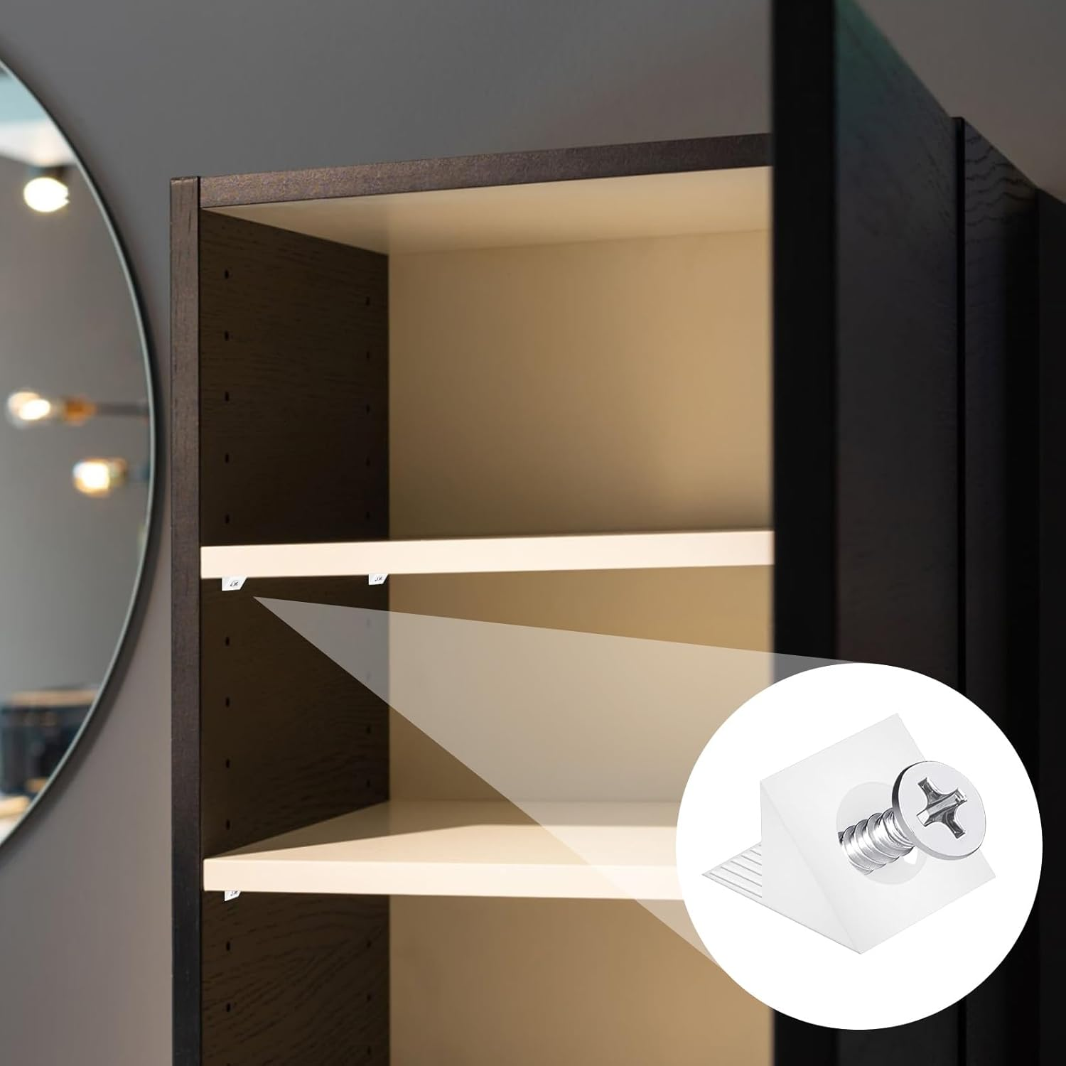 BEZANU Plastic Furniture Corner Braces, 30 Set Angle Code Fasteners with Screws for Drawers, Cabinets, Desks, Home Repair (White) image number 5