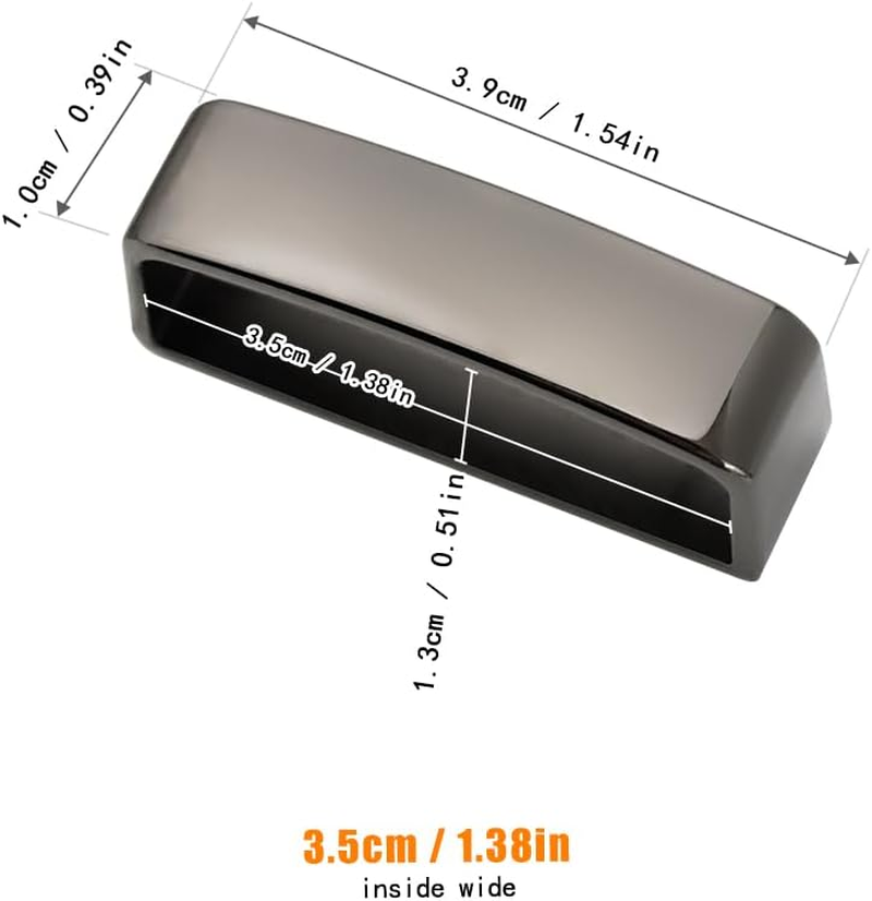 TANJUN 2Pcs Belt Loop Keepers 33Mm-35Mm Metal Loops Anti-Slip Frosted Black Men'S Women'S Buckle Accessories image number 6