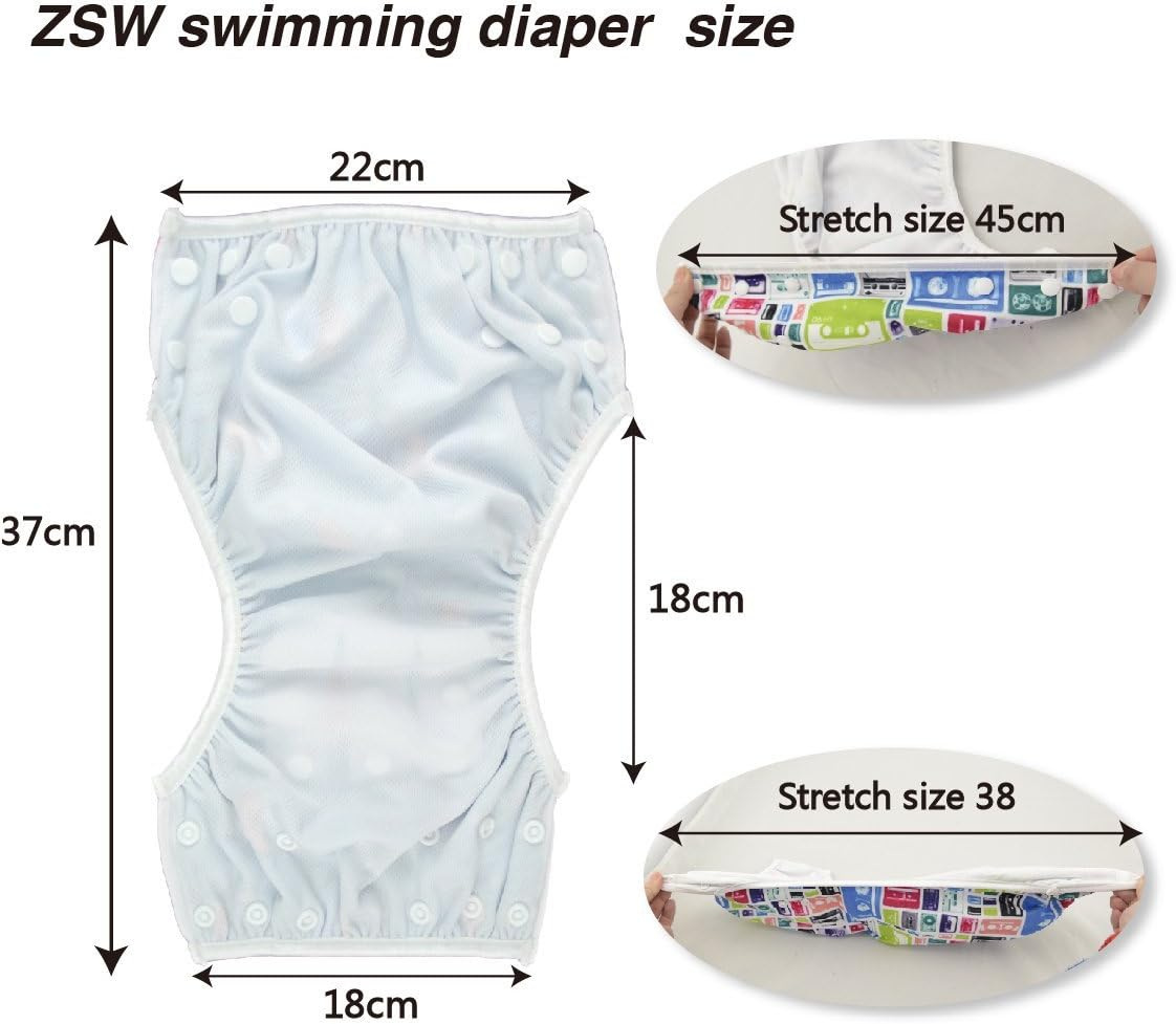 ALVABABY Swim Nappies Diapers Boys Reuseable Adjustable One Size 2Pcs Baby Gifts Large Size 0-3 Years Old ZDYK05-06-AU1