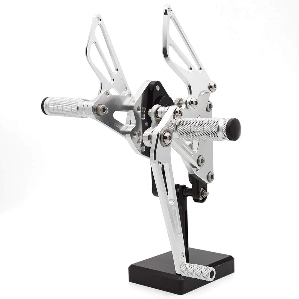 FXCNC CNC Billet Motorcycle Rearset Foot Pegs Rear Set Footrests Fully Adjustable Foot Boards Compatible with FZ-09 MT-09 FZ09 MT09 2013-2019, XSR900 2016-2019 image number 5