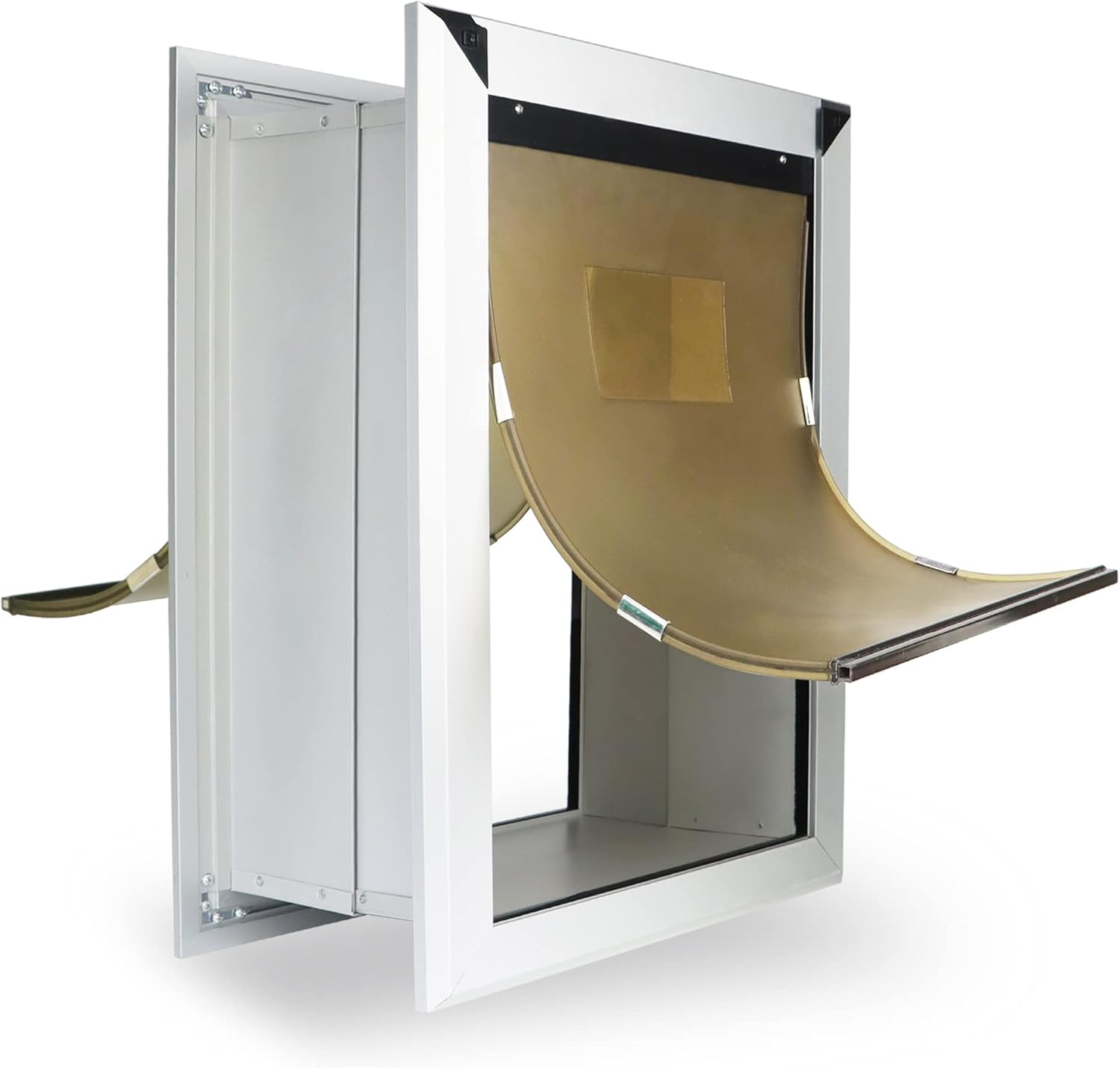 Extra Large Dog Door for Exterior Wall, Wide Telescoping Tunnel Aluminum Doggy Door for Thick Door, Energy Efficient Double Flaps Pet Door with Lockable Pannel image number 3