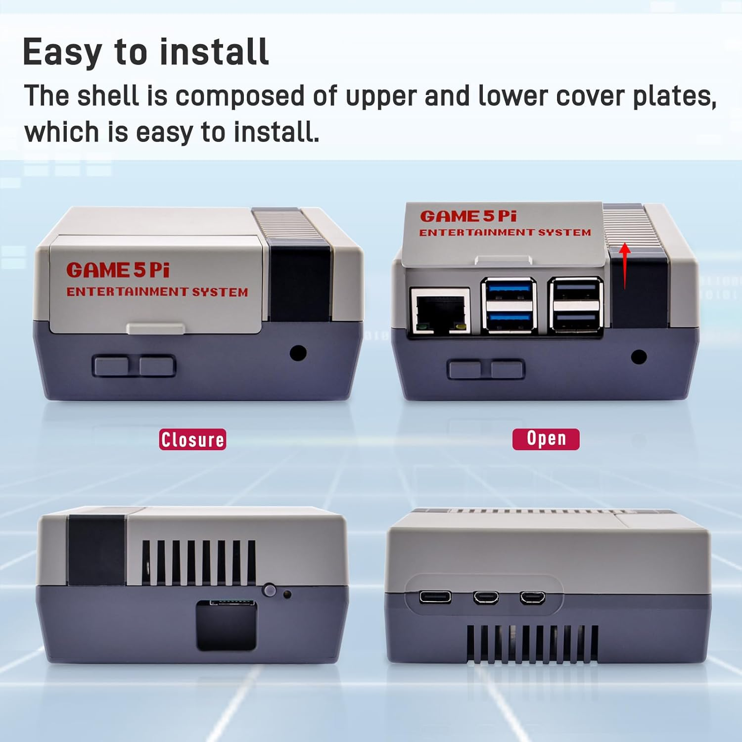 Geeekpi Game 5 Pi ABS Case with Armor Lite V5 Active Cooler Fan for Raspberry Pi 5 image number 6