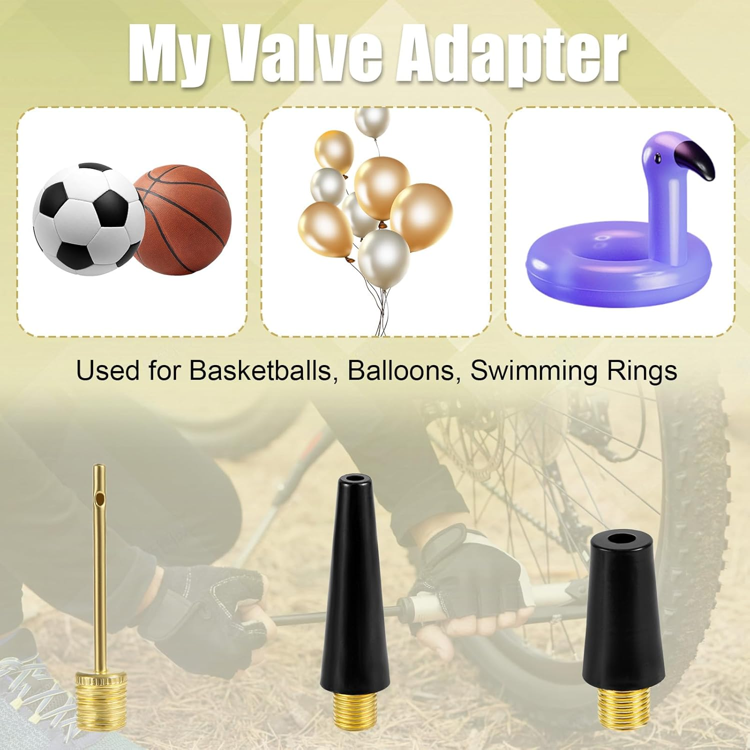 30Pcs Bicycle Valve Adapter Set, Brass Tire Inflator Adapter Bike Tire Valve Adapter Inflation Devices and Accessories for Standard Pump or Air Compressor for Presta Schrader, Cycling Accessories image number 2