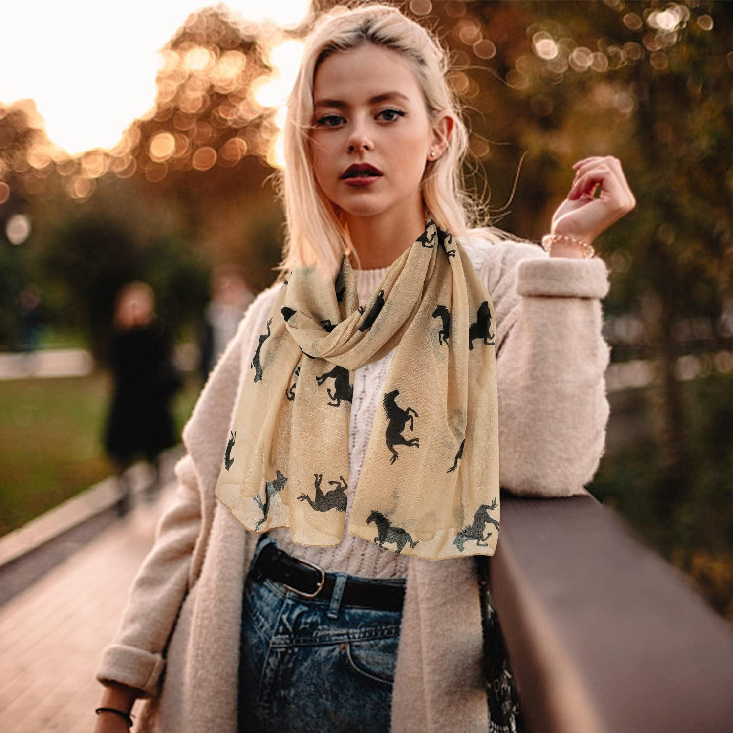 Herebuy Cool Animal Print Scarf Fashionable Women Scarves for Winter