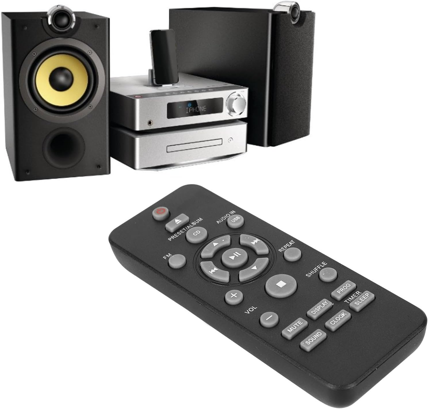 Generic Replacement BTM2280 BTM2310 Remote Control Stable and Sensitive Remote for Hifi CD Combination, Easy to Use for Home Entertainment System