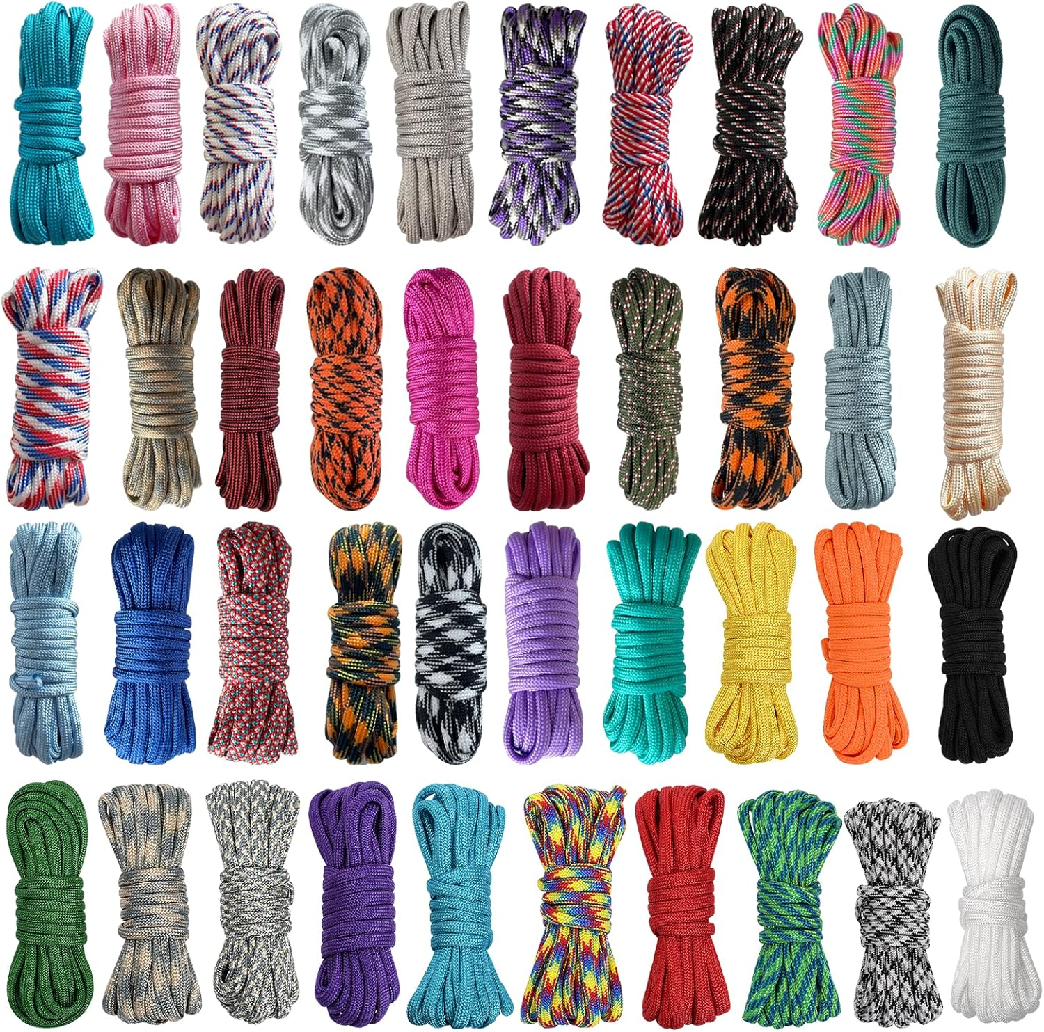 24 Colors 10 Feet Paracord Cord Multifunction Paracord Ropes 550Lb Survival Paracord Random Combo Crafting Kit, for Making Lanyard, Bracelet, Dog Collar, Idea for Gift image number 3