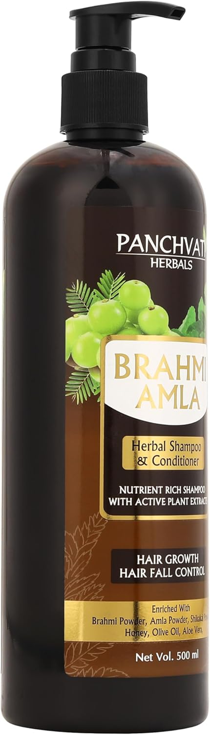 Panchvati Herbals Brahmi Amla Shampoo Promotes Faster Hair Growth Reduces Hair Fall Avoids Premature Greying Pack of 2 (Each 450 Ml) image number 5