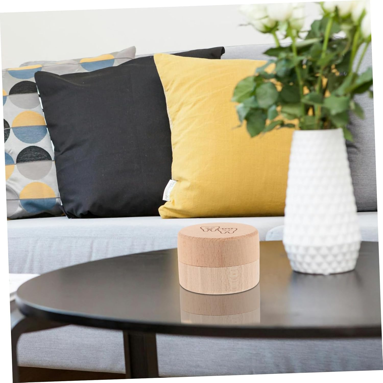 SOLUSTRE Wooden Tooth Holder Boy Girl Tooth Box Boys and Girls Souvenir Organizer Safe image number 4