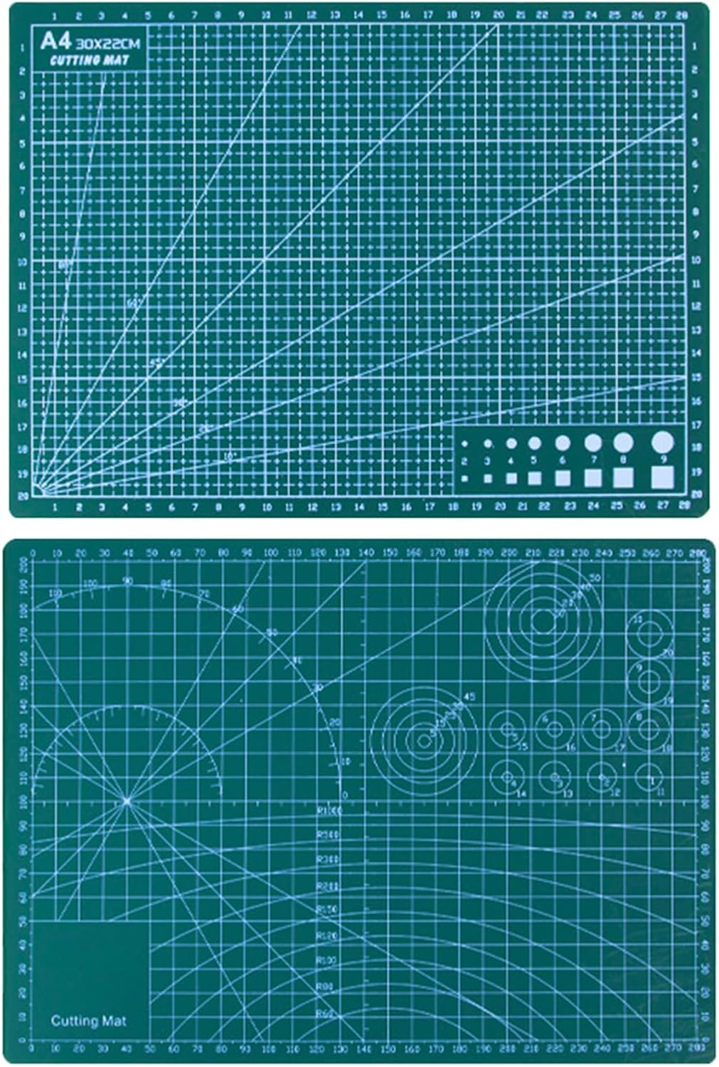 XUTONG Cutting Pad,Double Sided Carved Board, Durable and anti Slip 3MM Thick Professional Mesh Rotating Pad,Compatible with Sewing,Scrapbook,Sewing, and Arts and Crafts 8.66X11.8In (A4) image number 2