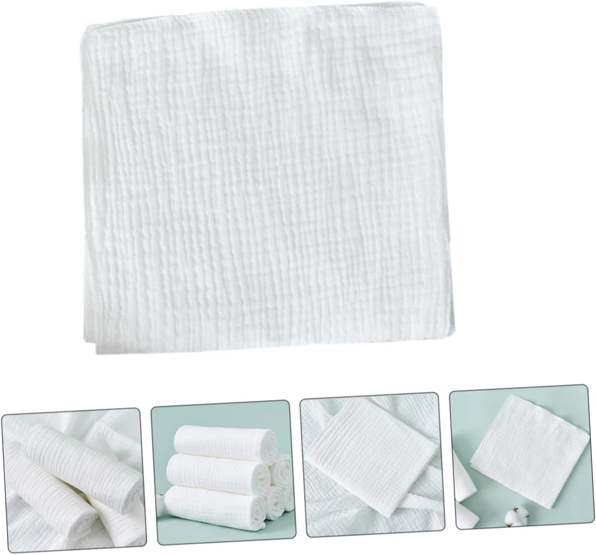8Pcs Cotton Gauze Diaper Reusable Nappies Soft Washcloths for Boys Girls image number 2