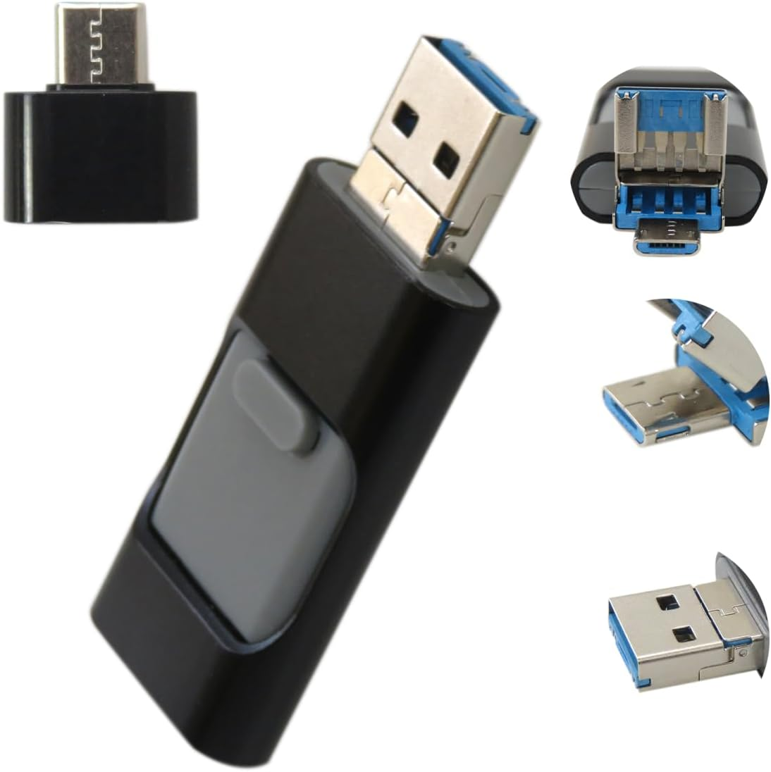 Weistiy 64GB USB 3.0 Metal Drive Flash Drives USB Flash Disk Stick for I-Phone 7 8 11 12 13 Pro Max U Disk USB OTG Flash Drive Memory Stick Storage (Black)