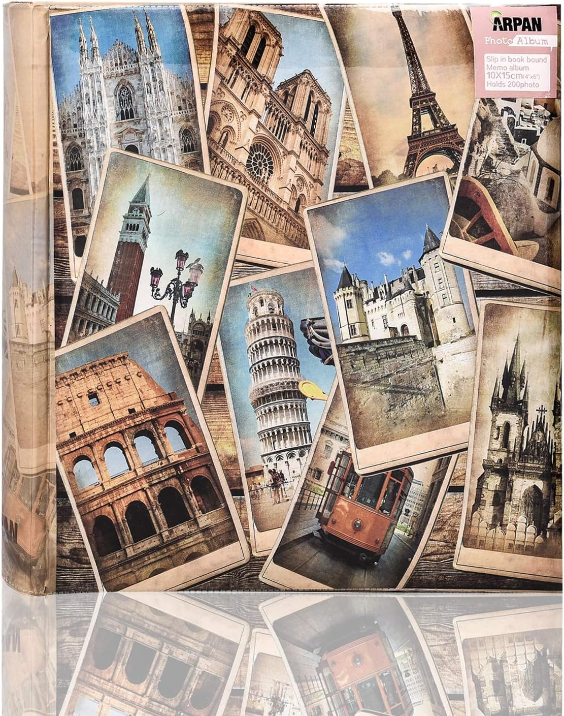 Arpan 10 X 15 Cm Vintage Collage - Uk-European Travel Memo Photo Album for 200 Photos 4 X 6'' image number 6