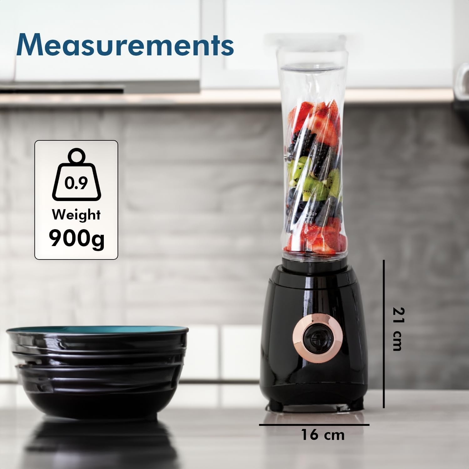 Healthy Choice Blend & Go Portable Blender - 400Ml Capacity, Includes 2 Non-Bpa Bottles, Stainless Steel Blades, 250W Power, Overheating Protection, Safety Lock image number 3