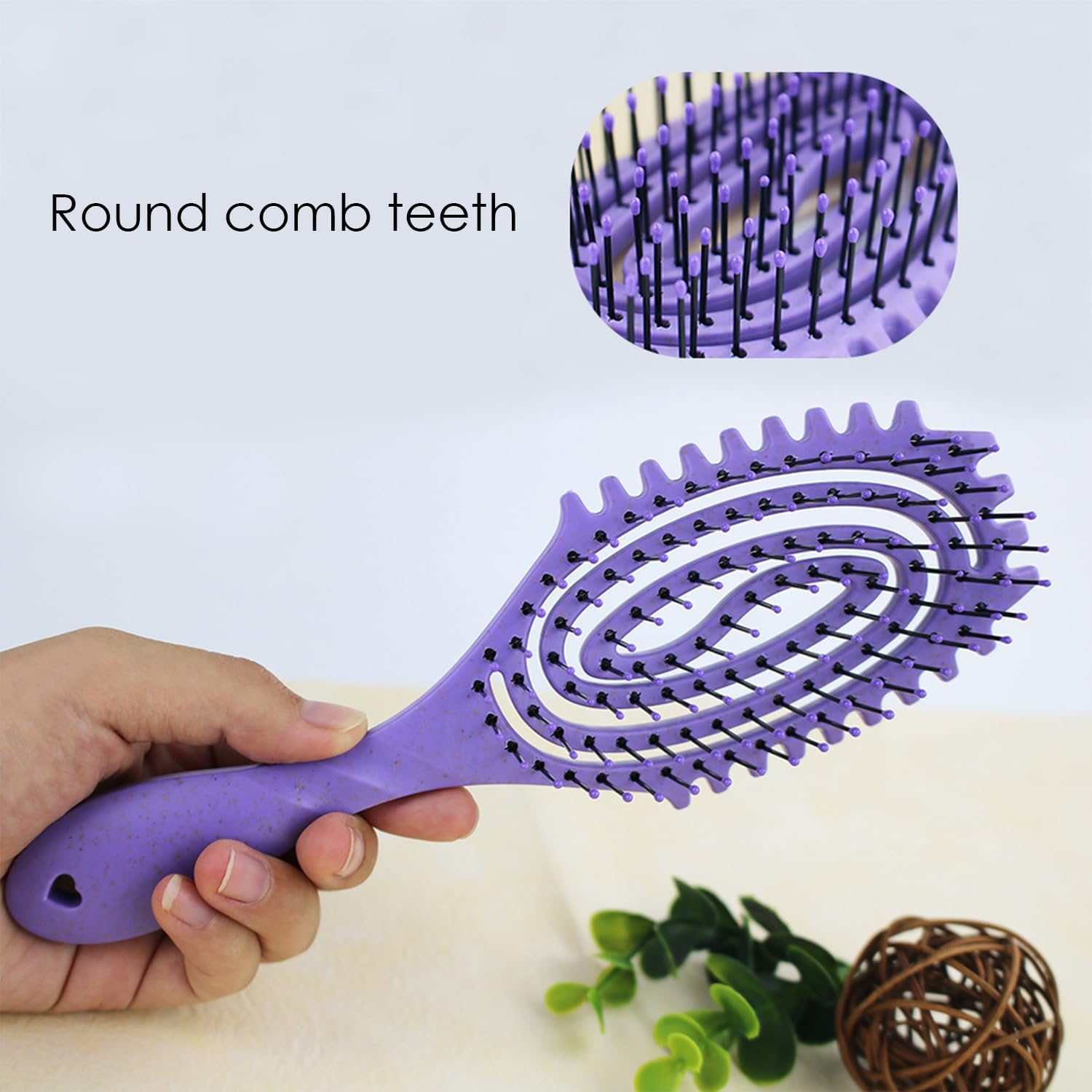 2 Pieces Styling Comb, Head Massage Comb, Hair Styling Brush, Hairdressing Supplies (Pink, Purple) image number 1