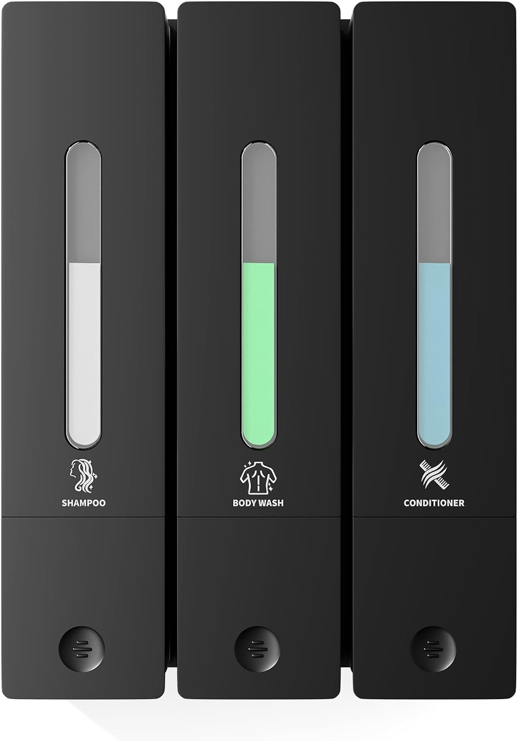 3-In-1 Shampoo and Conditioner Dispenser, Bathroom Shower Dispensers, 3 Chamber No Drill Wall-Mounted Shower Soap Dispenser for Bathroom Hotel (White)