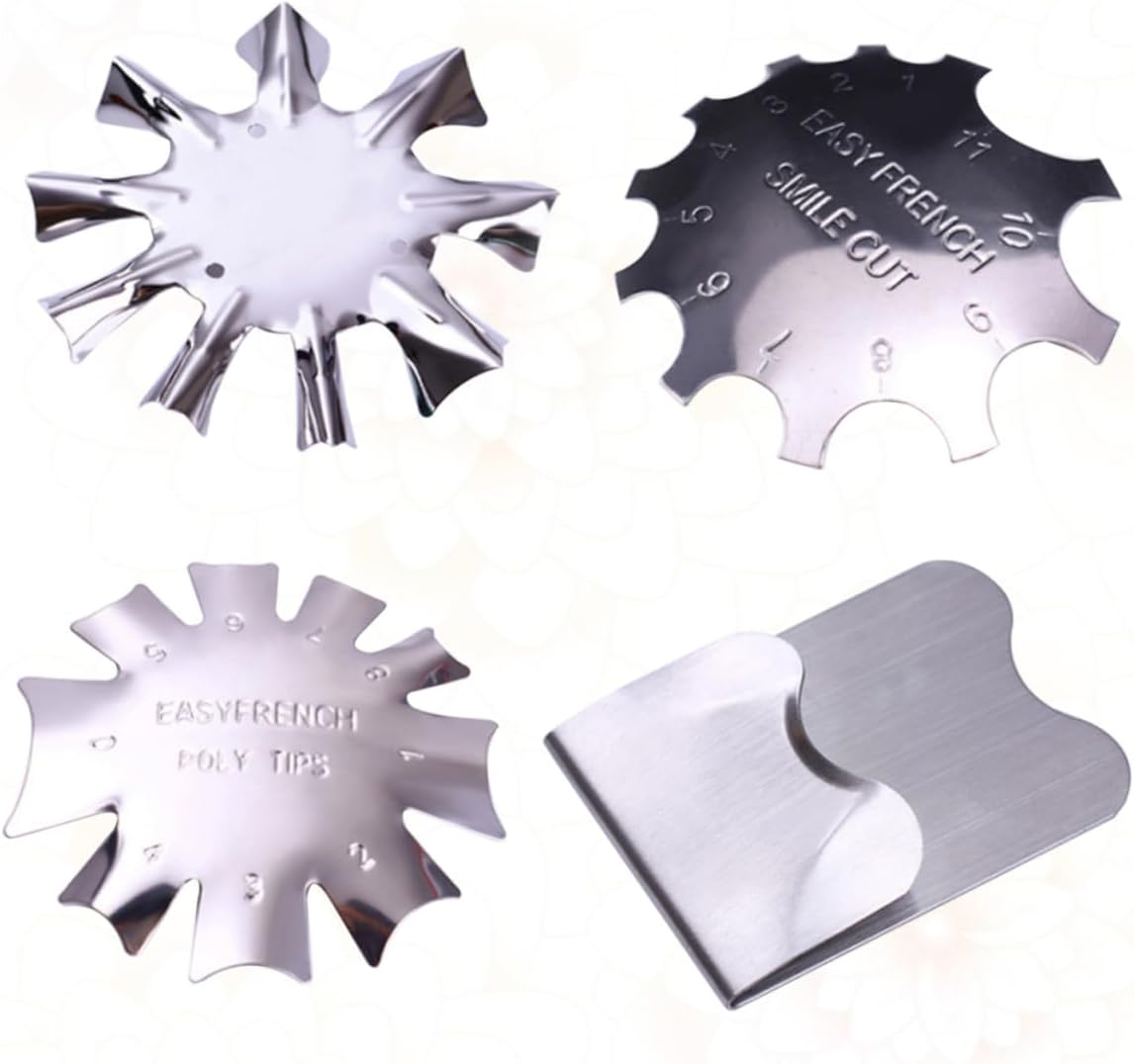 Healvian 4Pcs Nail Art Stencil Plates Stainless Steel Nail Templates for Women Girls image number 4