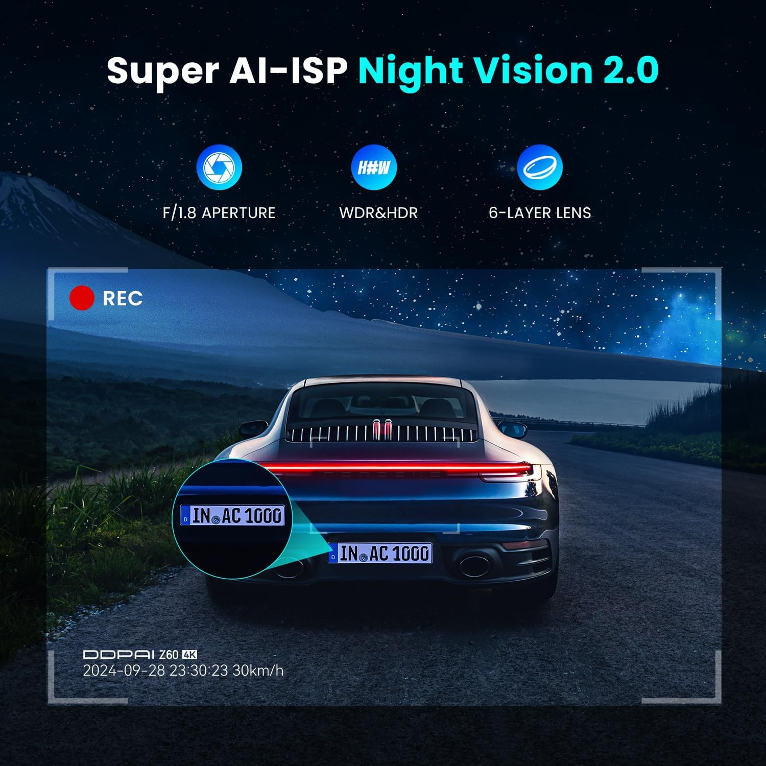 DDPAI Wireless 4G LTE Remote 3 Channel 2160P+1440P+1080P Front Rear inside Dash Cam with Start Reminder Night Vision 5G Wifi APP Control 24 Hours Parking Monitor Support 512GB TF Card, Z60 &Pi;link 4G image number 6