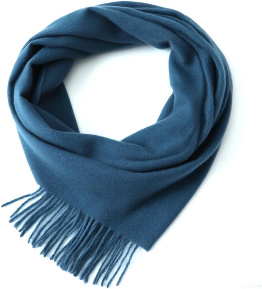 Winter Men Wool Scarf, Men'S Fall Mufflers Warm Pashmina Blue Shawls, Thick Warm, Soft Windproof Long Large Wraps 79" X 13" Suitable for Autumn Cold Weather image number 5