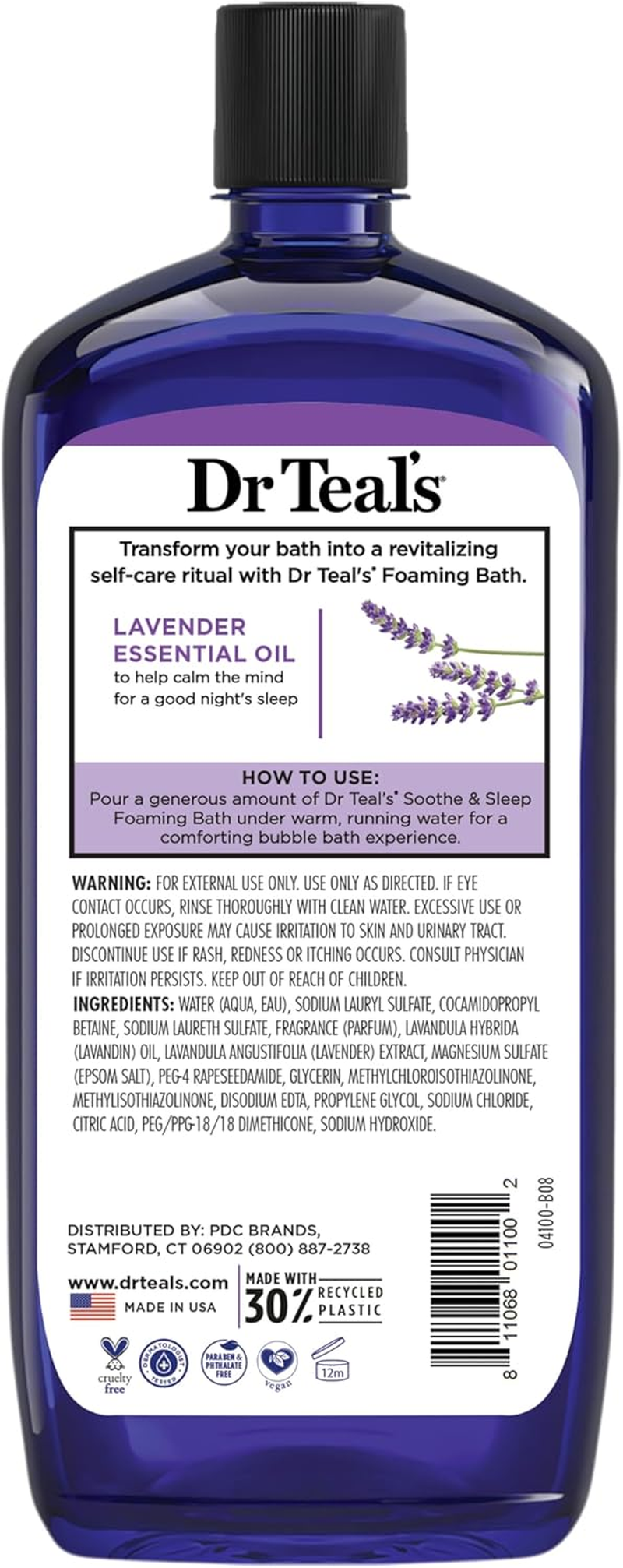 Dr Teal'S Pure Epsom Salt Foaming Bath with Lavender, 1 L image number 6