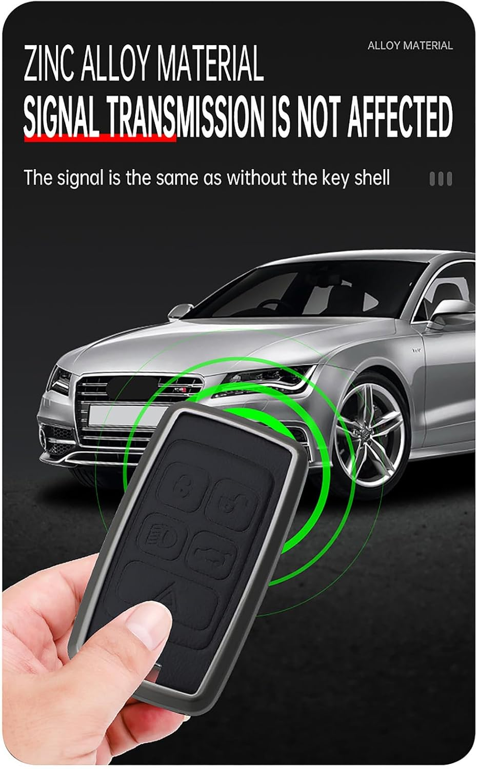 Ontto Alloy Leather Remote Key Fob Cover Fit for Defender Discovery Sport Fit for NEW Range Rover Evoque Sport Velar Smart Key Shell Case Keyring Key Holder Bag Keychian Accessories image number 4