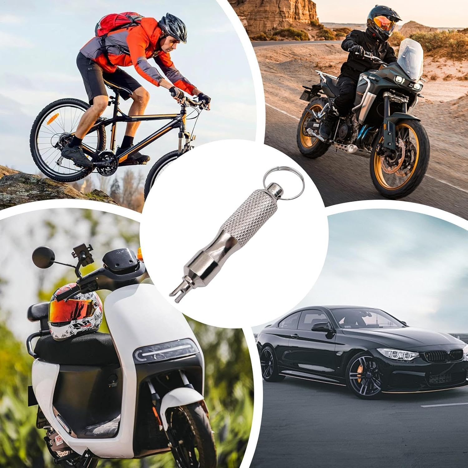 Arrovarp Tire Valve Core Wrench, Automotive Car Repair Tool Wrench Keychain, Car Accessories, Installation Removal Tool for Repairing Tire Failures image number 4