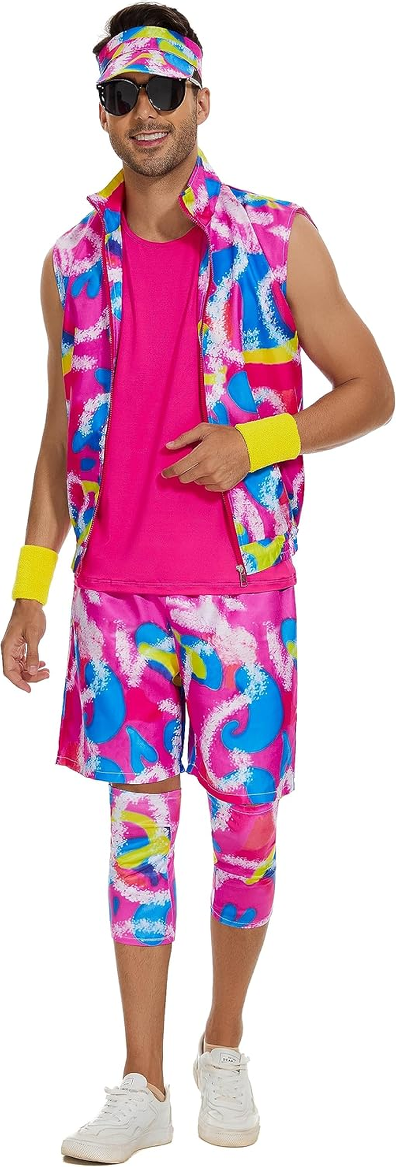 Saxcdyi 80S Workout Costume Outfit Accessories Set 2023 Movie Halloween Cosplay Suit Oufits for Men Women image number 6