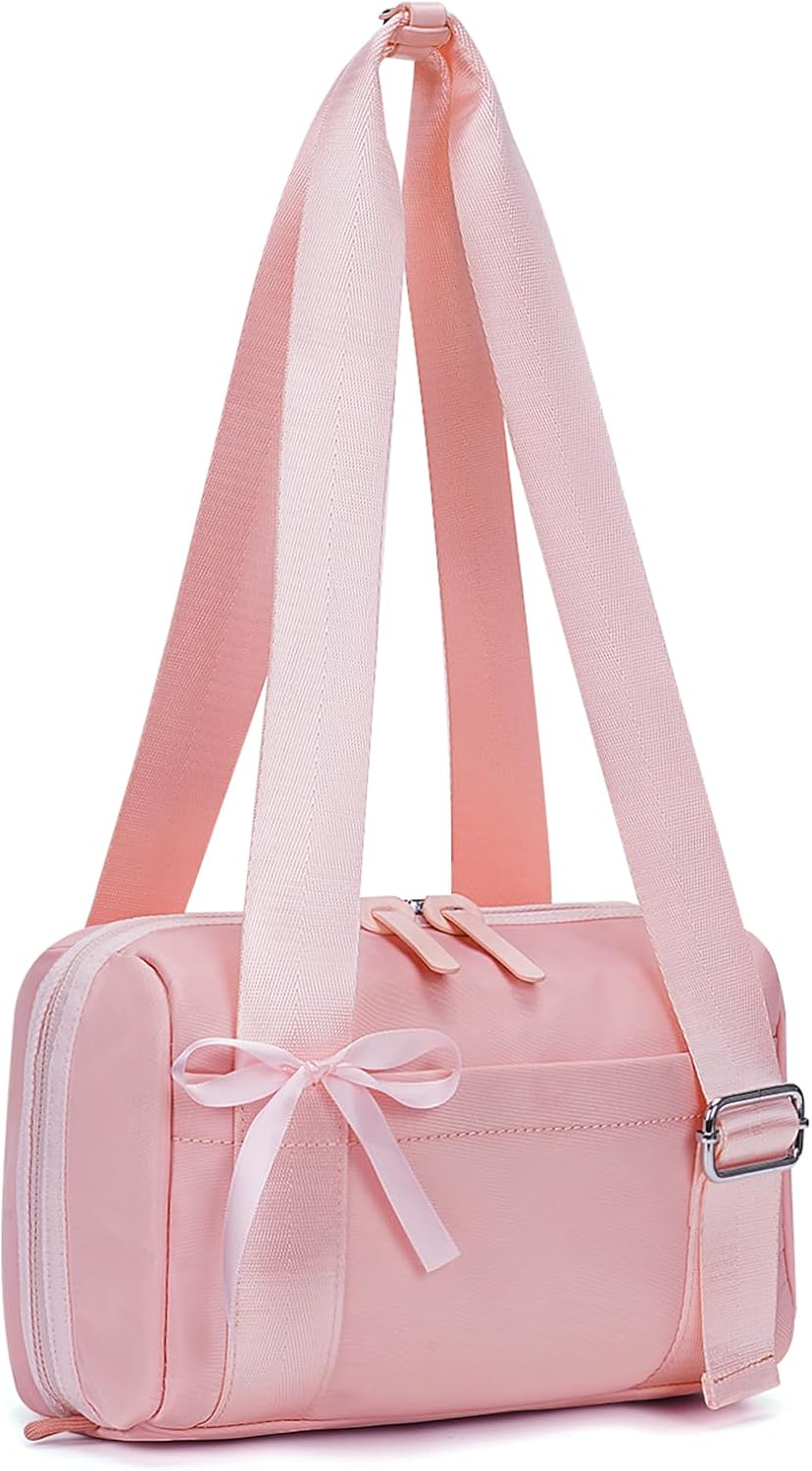 ANKICK Mini Gym Bag Small Duffle Bags Tote for Women Pink Workout Bag Lightweight for Weekender Travel Sports Yoga Fitness, Beige, 10.63 X 8.66 X 2.76 Inches, Sport