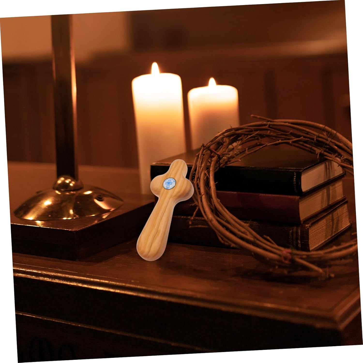 Homoyoyo Wooden Cross for Prayer Olive Wood Pocket Cross for Christian Ceremonies Unique Artisan Quality for Baptism Confirmation Thoughtful Religious Keepsake image number 5