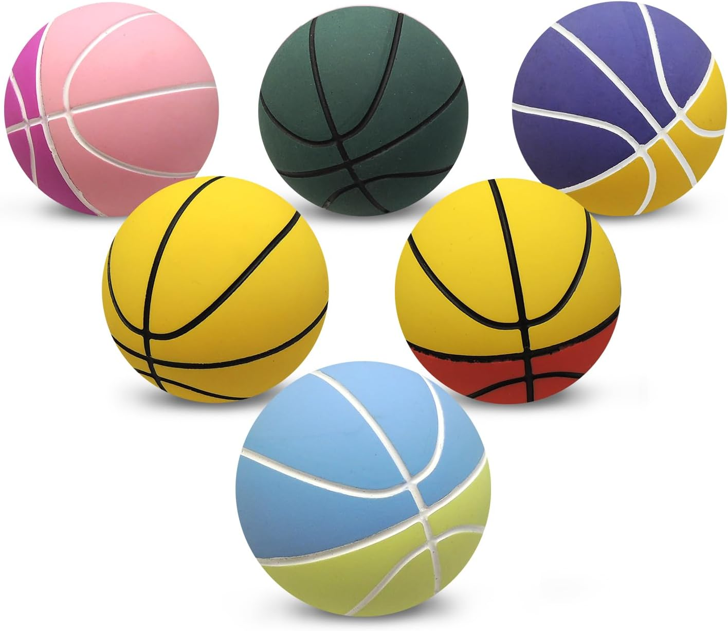 [6Pcs Pack, Random Color] 6Cm down Balls Mixed Color Australian Handball, Soft Rubber Bouncy Balls for Kid Party Children Game Bag Filler, down Ball Set image number 5