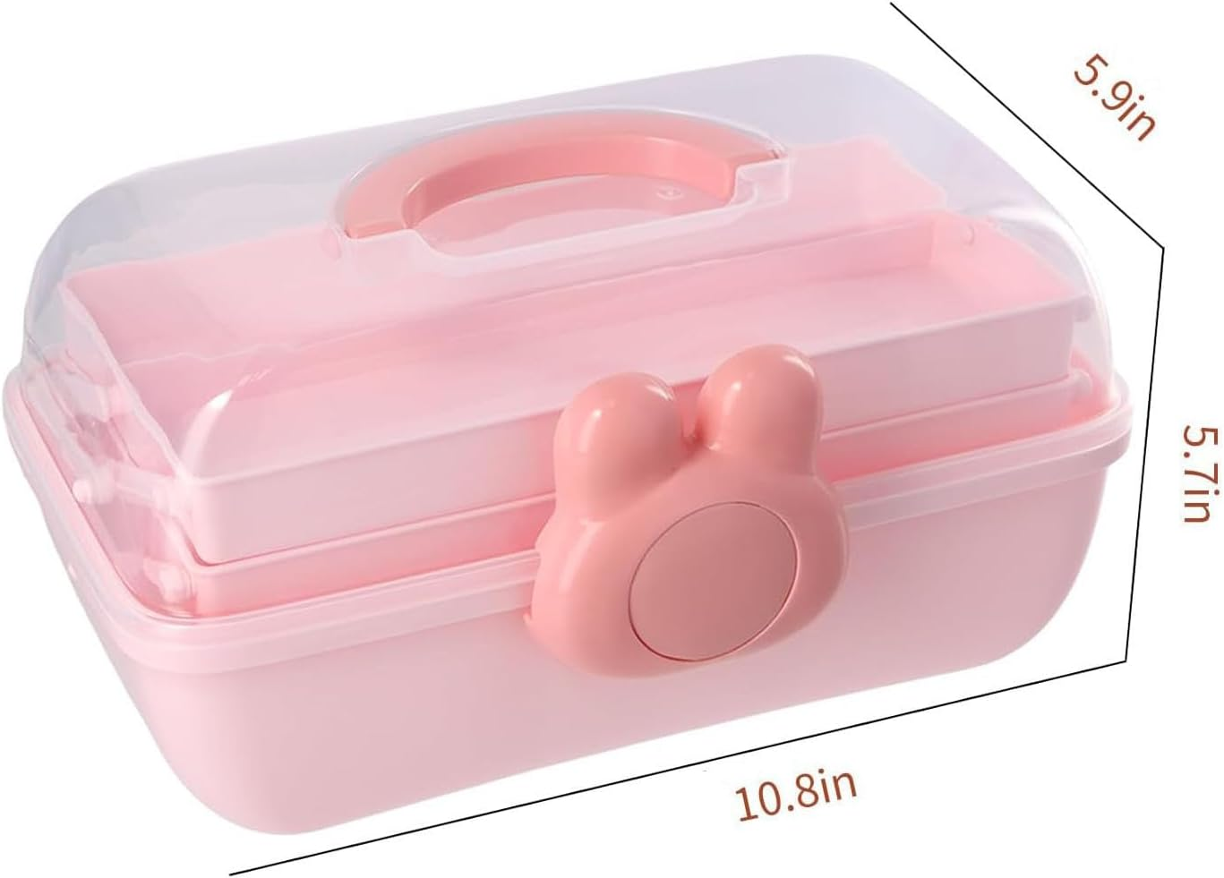 Limcryspp Three-Layer Multi-Purpose Slot-Type Storage Box, Suitable for Children'S Handicrafts, Sewing, Medicine, Tools, Beauty Products and Accessories - Plastic Organizing Box and Box (Rabbit)