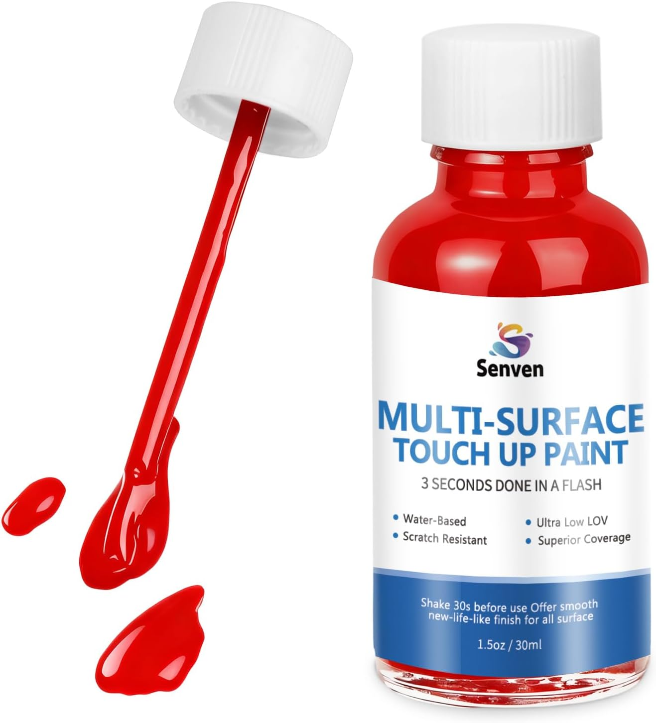 Red Paint Multi Surface Apple Red Touch up Paint Repair for Wall,Door,Cabinets,Wood,Furniture, Appliance,Tile,Porcelain,Touch up Paint Pen for Refrigerators,Washers,Dishwashers,Microwave,Oven image number 3