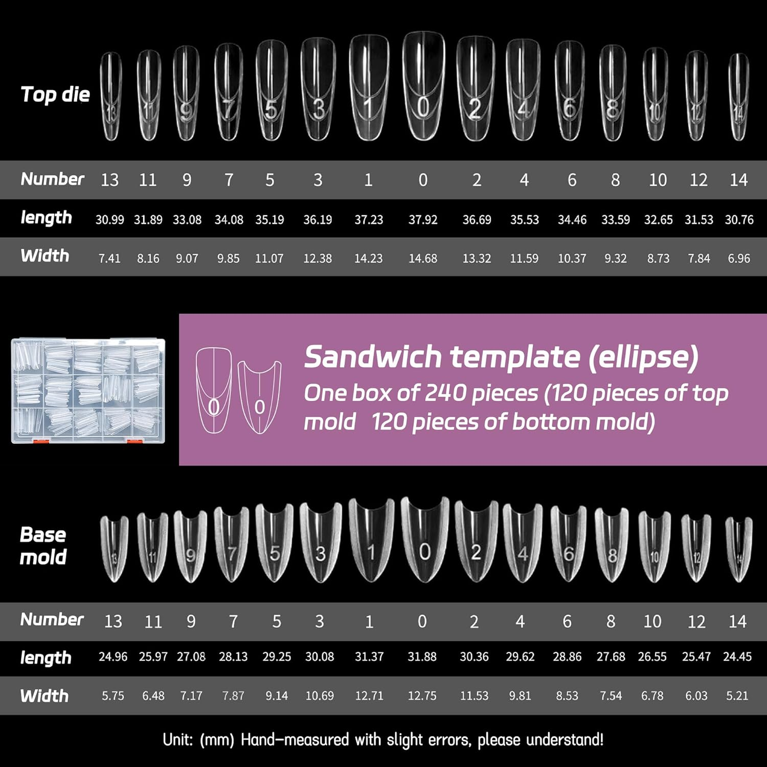 FLYTIN 240 Piece Nail Forms, Professional Acrylic & Gel Nail Extension Form, Sandwich-Structure Fake Nail Mold, Ultra-Thin Seamless, Strong Flexible for Home Salon Beginners Pros (Y) - J image number 6