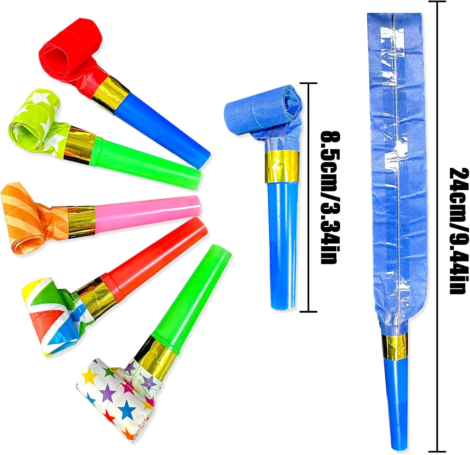 TEAONE Blowout Toys, 30 PCS Party Noisemakers for New Years, Party Favors (Random Styles)