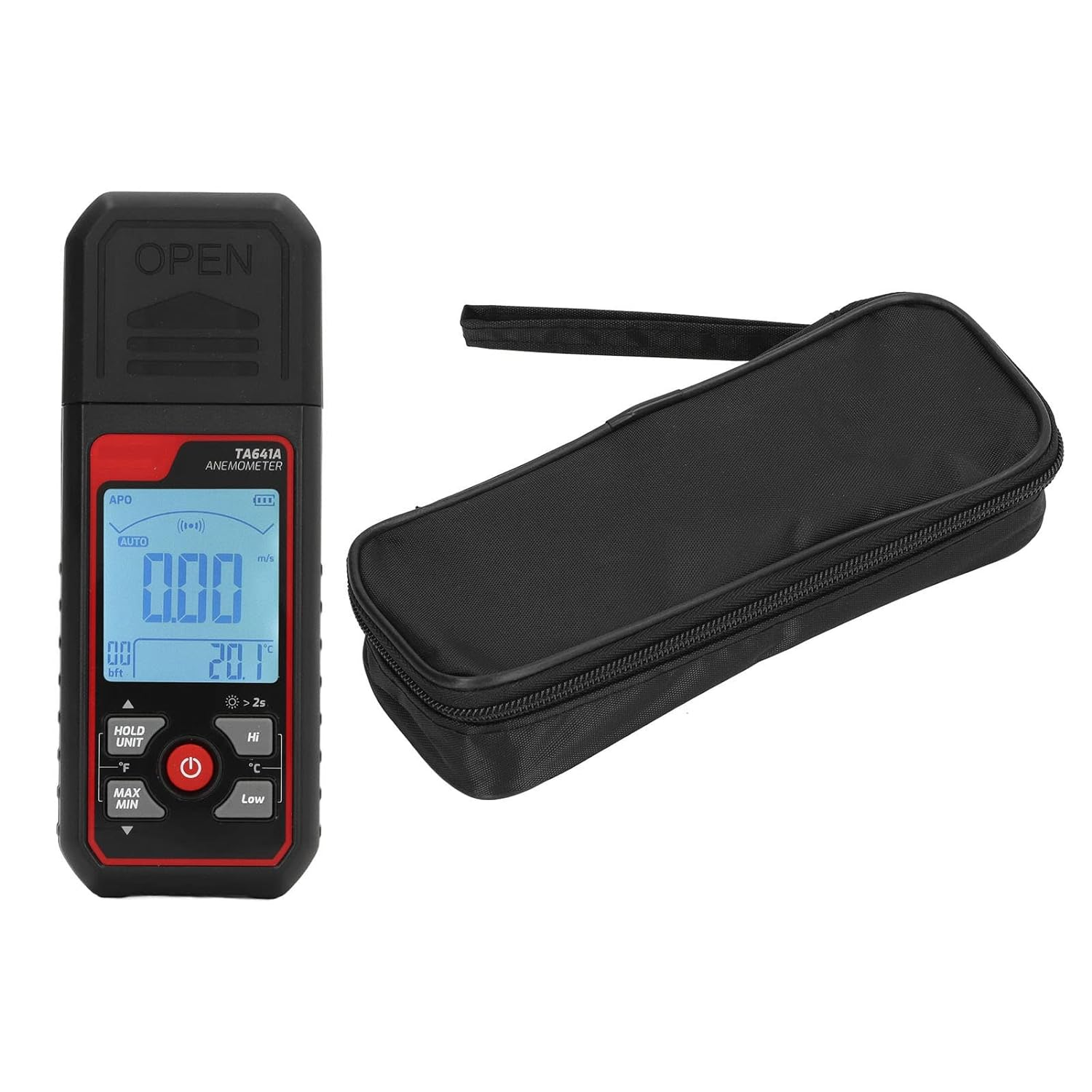 Tbest Handheld Digital Anemometer with 8 Blades, High Accuracy Wind Speed Meter 0.06‑30.0Ms-Ideal for Wind Speed Testing Gauges